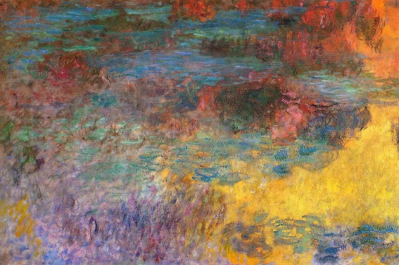 Water Lily Pond, Evening (left panel), 1920 - 1926 - Claude Monet