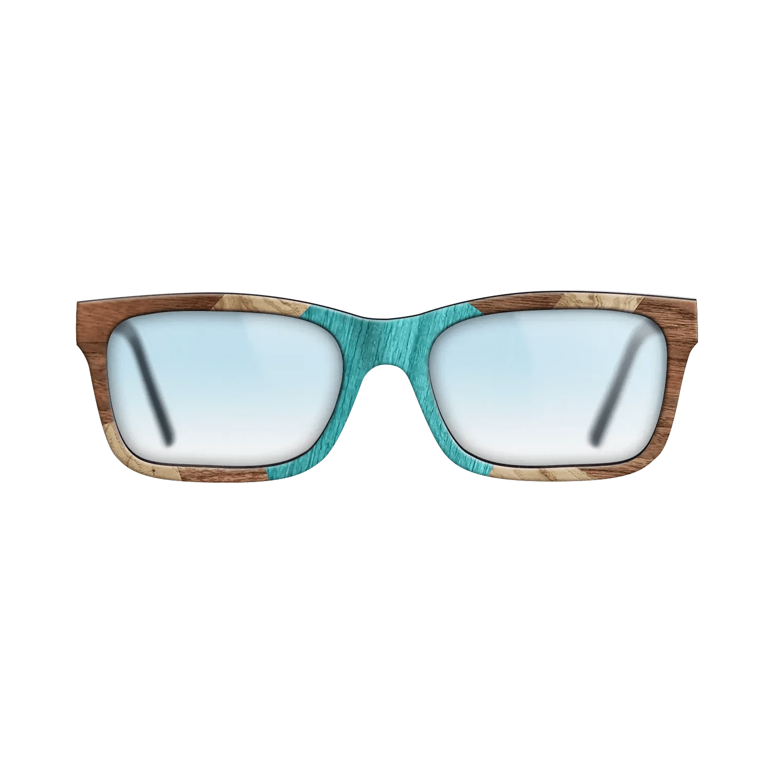 Poplar Dyed: Turquoise,Olive Burl,Walnut Claro Dark: Mosaic - The Sage - Rectangle - 1071 - SIRIS wood optic