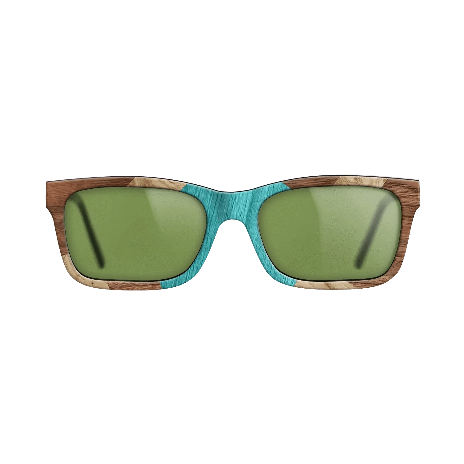 Poplar Dyed: Turquoise,Olive Burl,Walnut Claro Dark: Mosaic - The Sage - Rectangle - 1071 - SIRIS wood optic