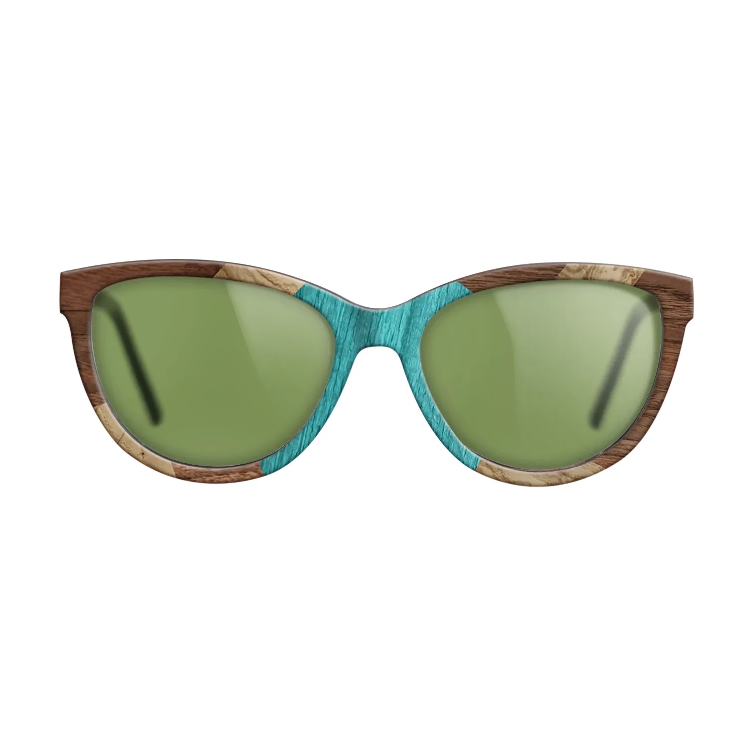 Poplar Dyed: Turquoise,Olive Burl,Walnut Claro Dark: Mosaic - The Maiden - Cat - 1071 - SIRIS wood optic