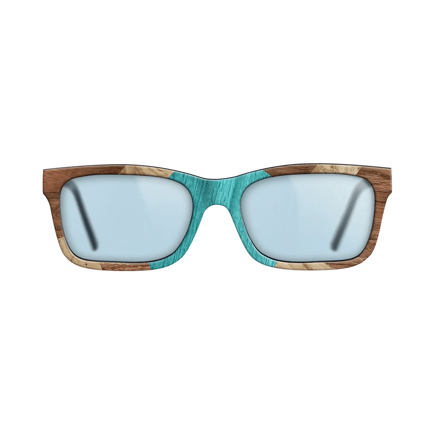 Poplar Dyed: Turquoise,Olive Burl,Walnut Claro Dark: Mosaic - The Sage - Rectangle - 1071 - SIRIS wood optic