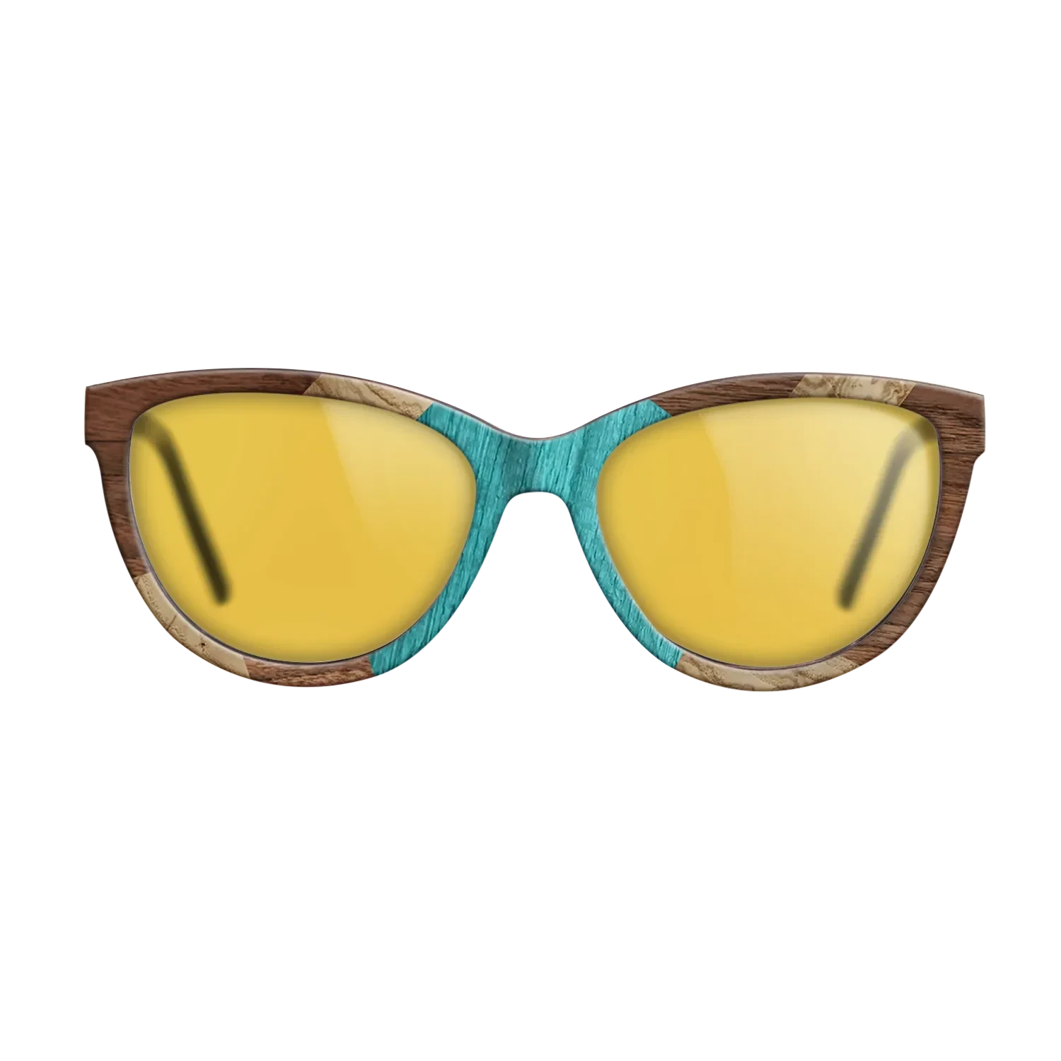 Poplar Dyed: Turquoise,Olive Burl,Walnut Claro Dark: Mosaic - The Maiden - Cat - 1071 - SIRIS wood optic