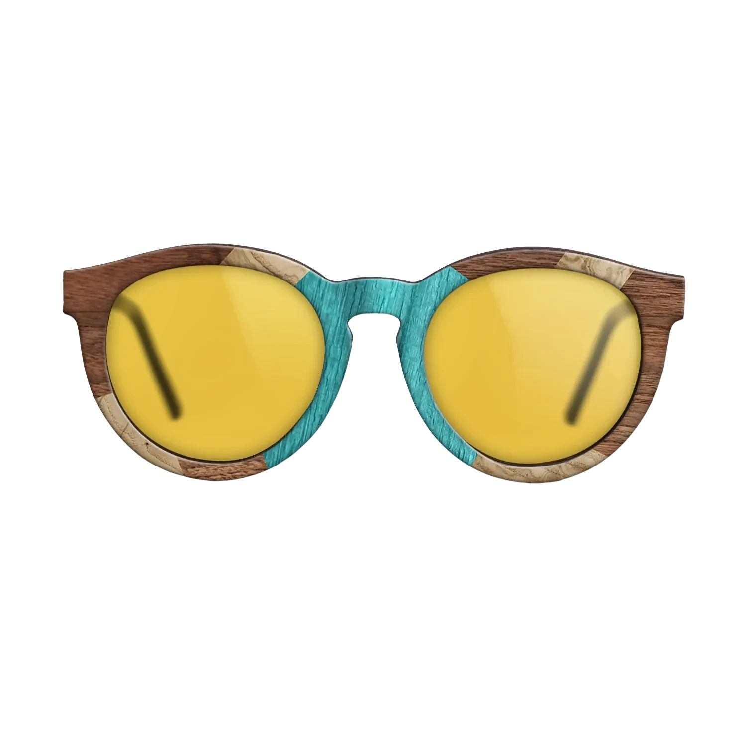 Poplar Dyed: Turquoise,Olive Burl,Walnut Claro Dark: Mosaic - The Rebel - Round - 1071 - SIRIS wood optic