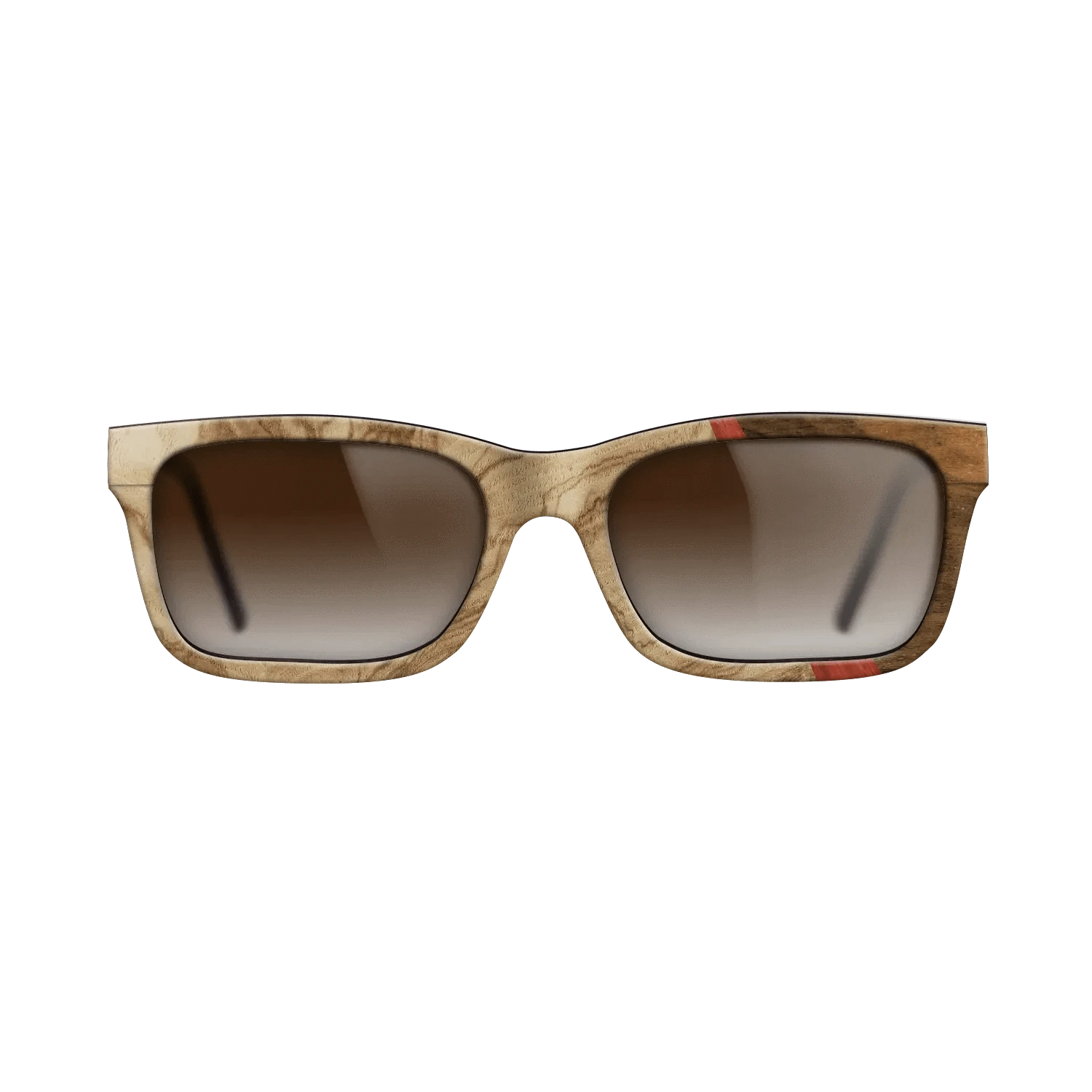 Olive Burl,Poplar Dyed: Red,Ziricote Light Quartered: Wedge - The Sage - Rectangle - 1040 - SIRIS wood optic