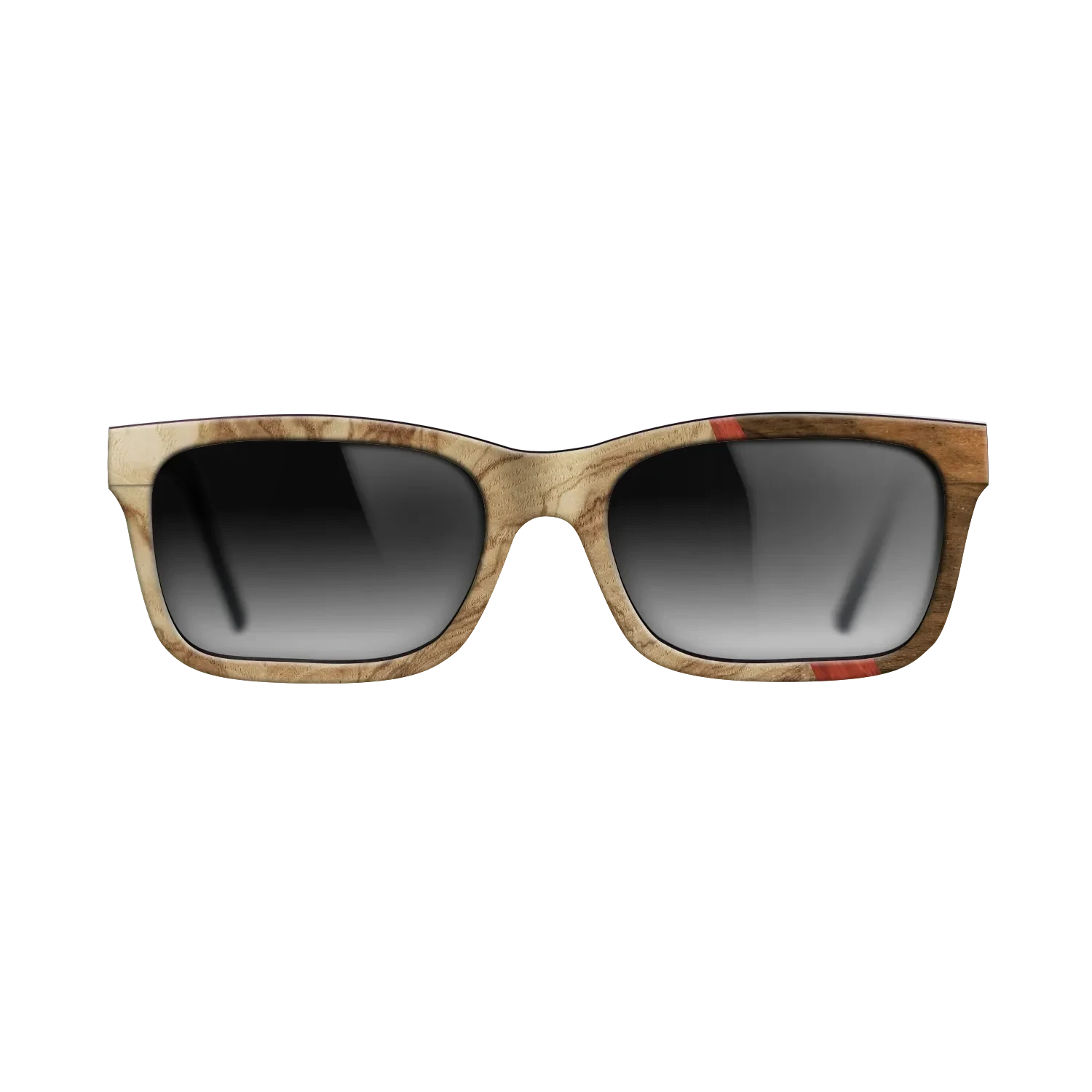 Olive Burl,Poplar Dyed: Red,Ziricote Light Quartered: Wedge - The Sage - Rectangle - 1040 - SIRIS wood optic