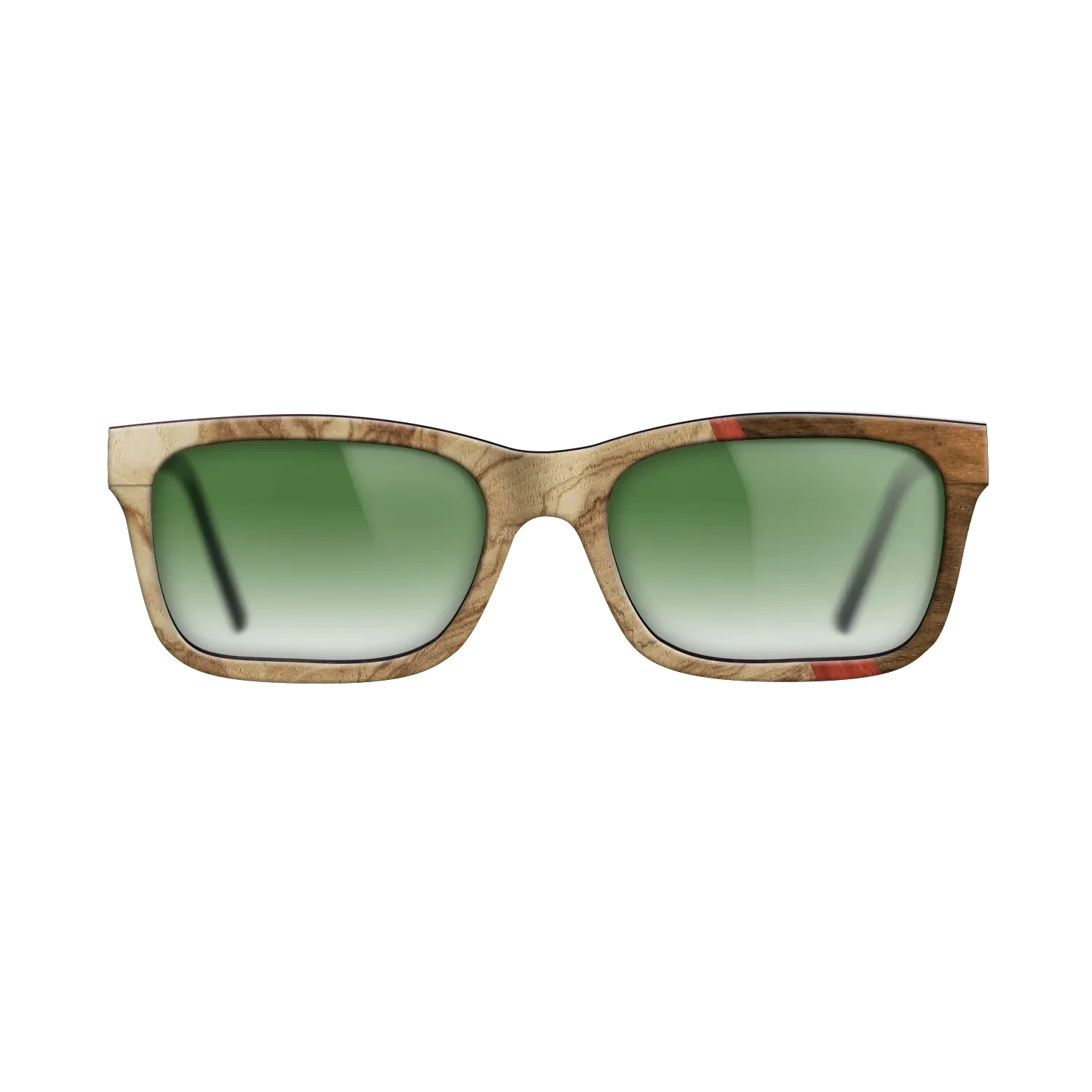 Olive Burl,Poplar Dyed: Red,Ziricote Light Quartered: Wedge - The Sage - Rectangle - 1040 - SIRIS wood optic