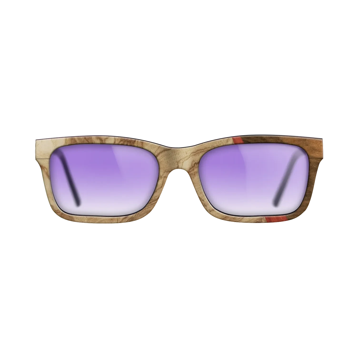 Olive Burl,Poplar Dyed: Red,Ziricote Light Quartered: Wedge - The Sage - Rectangle - 1040 - SIRIS wood optic