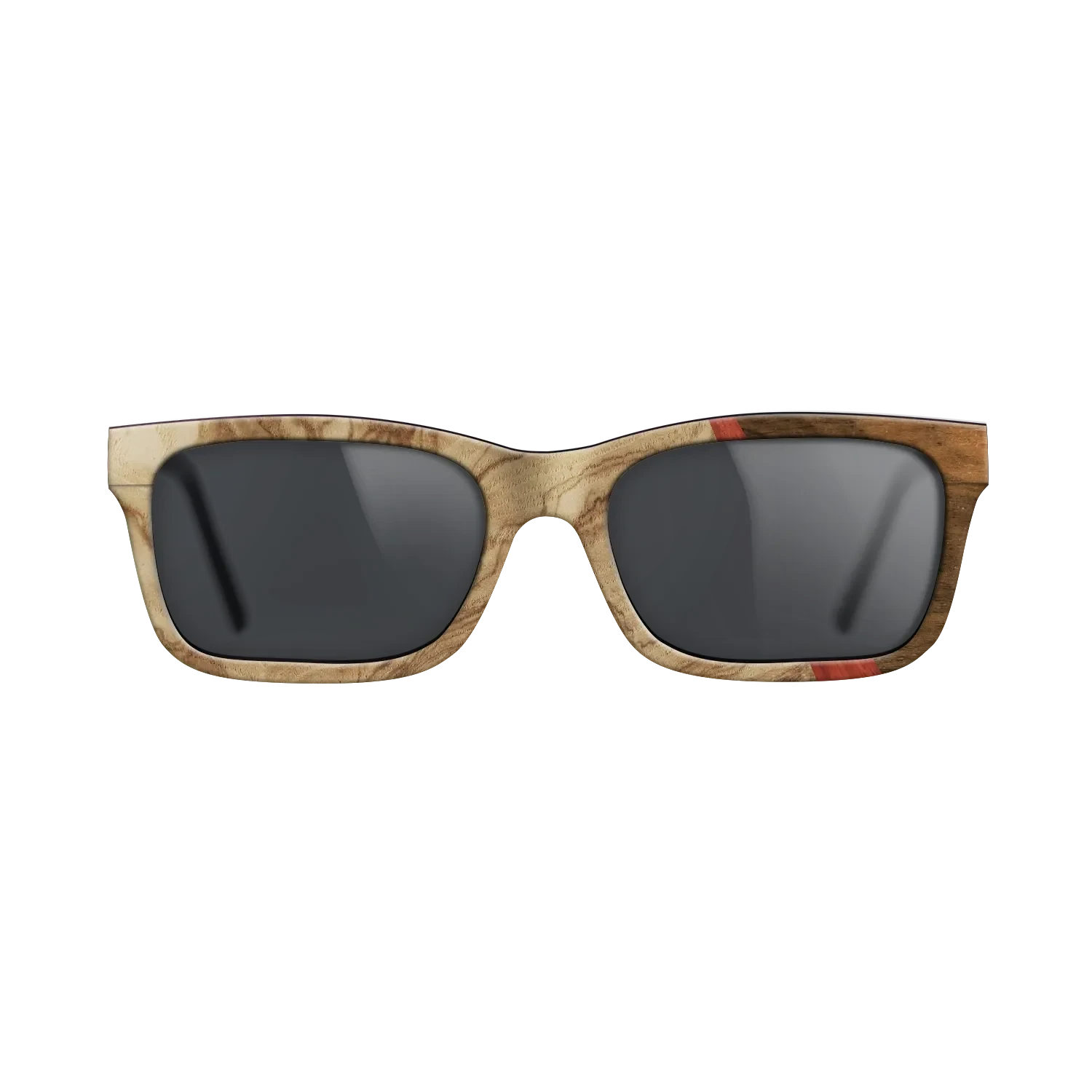 Olive Burl,Poplar Dyed: Red,Ziricote Light Quartered: Wedge - The Sage - Rectangle - 1040 - SIRIS wood optic