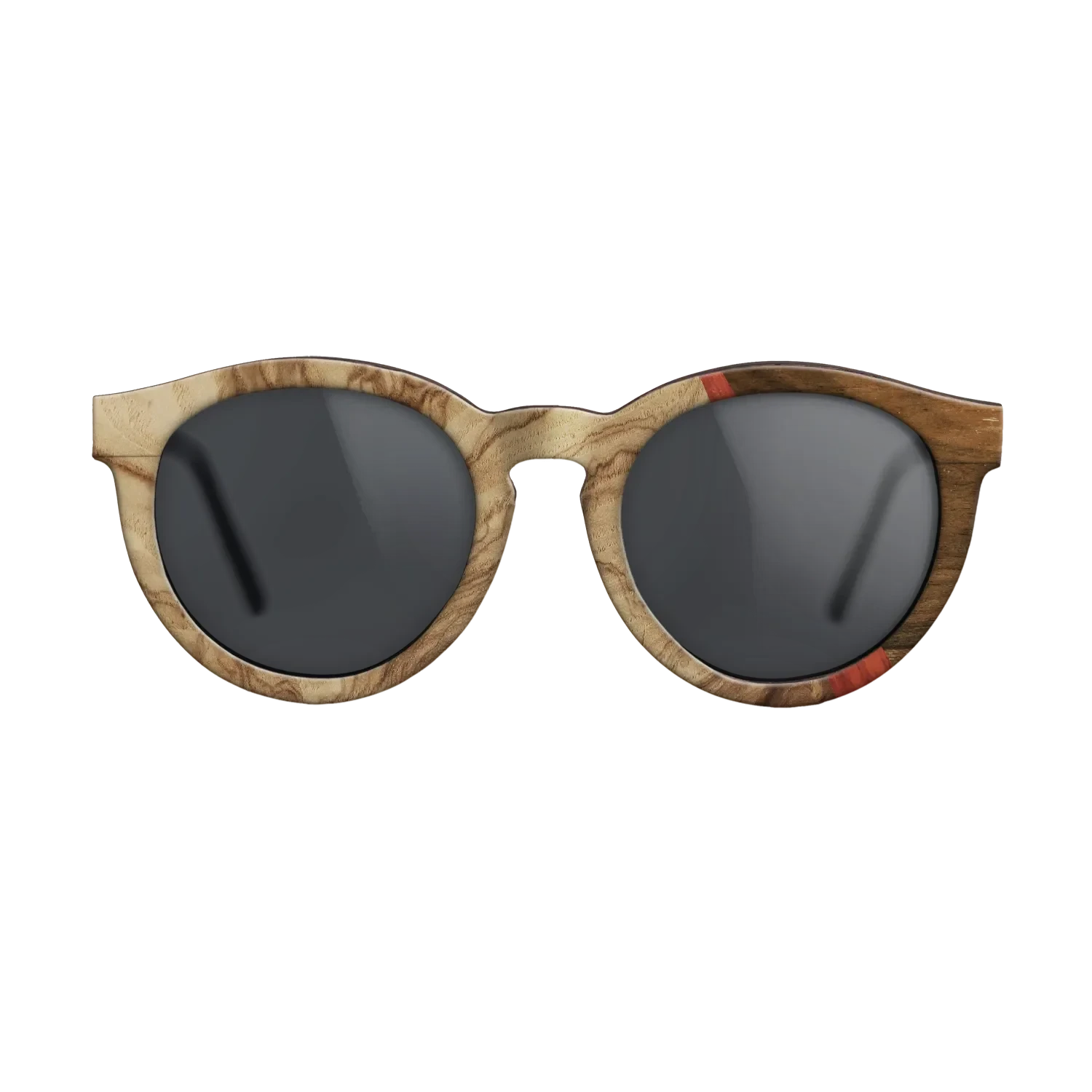 Olive Burl,Poplar Dyed: Red,Ziricote Light Quartered: Wedge - The Rebel - Round - 1040 - SIRIS wood optic