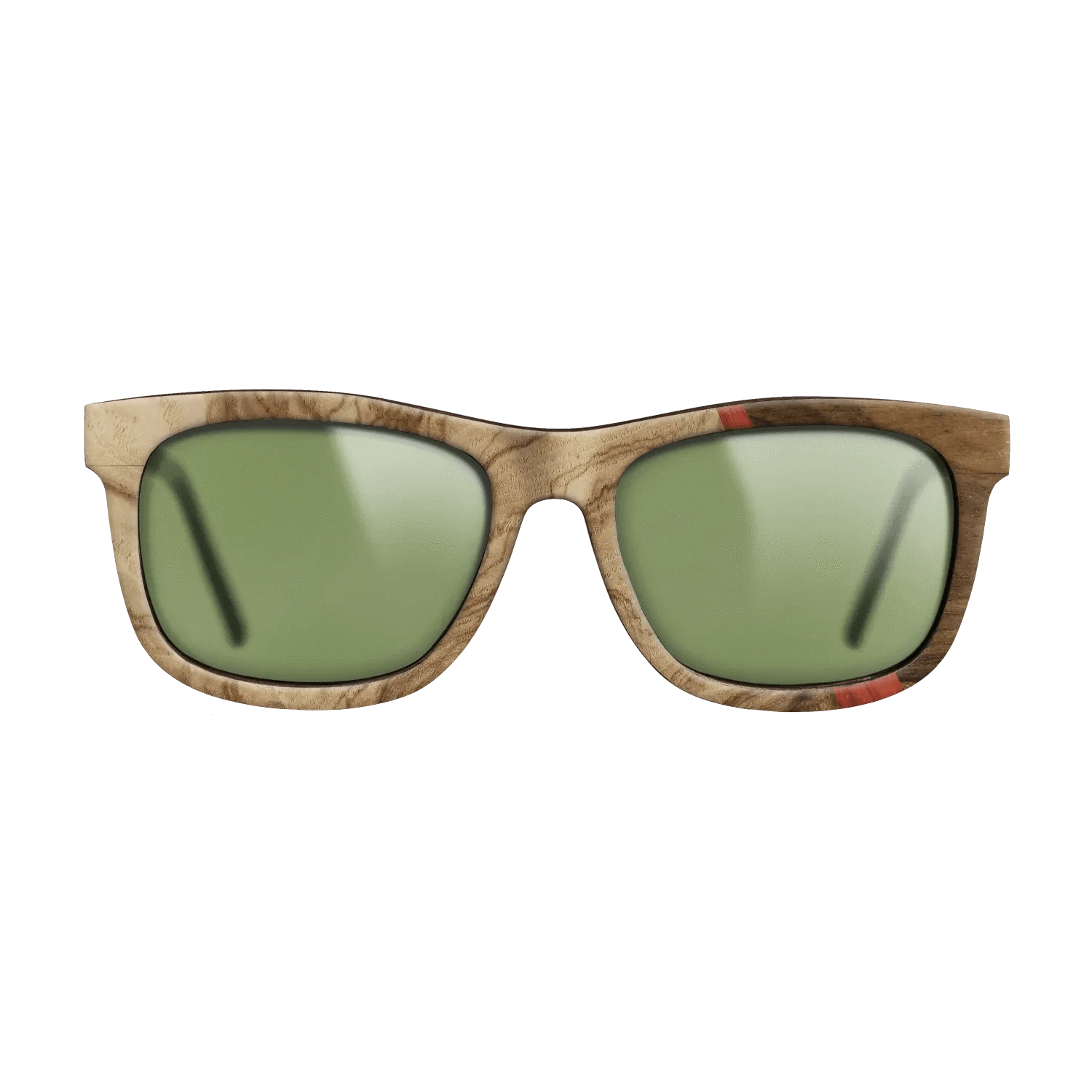 Olive Burl,Poplar Dyed: Red,Ziricote Light Quartered: Wedge - The Hero - Square - 1040 - SIRIS wood optic