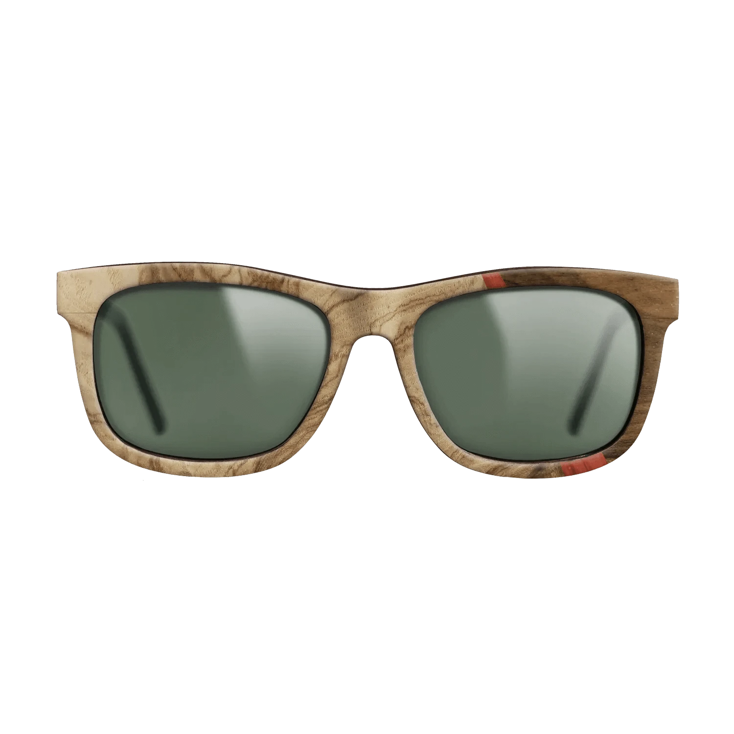 Olive Burl,Poplar Dyed: Red,Ziricote Light Quartered: Wedge - The Hero - Square - 1040 - SIRIS wood optic