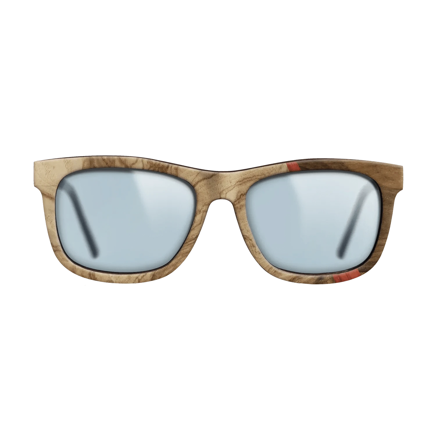 Olive Burl,Poplar Dyed: Red,Ziricote Light Quartered: Wedge - The Hero - Square - 1040 - SIRIS wood optic