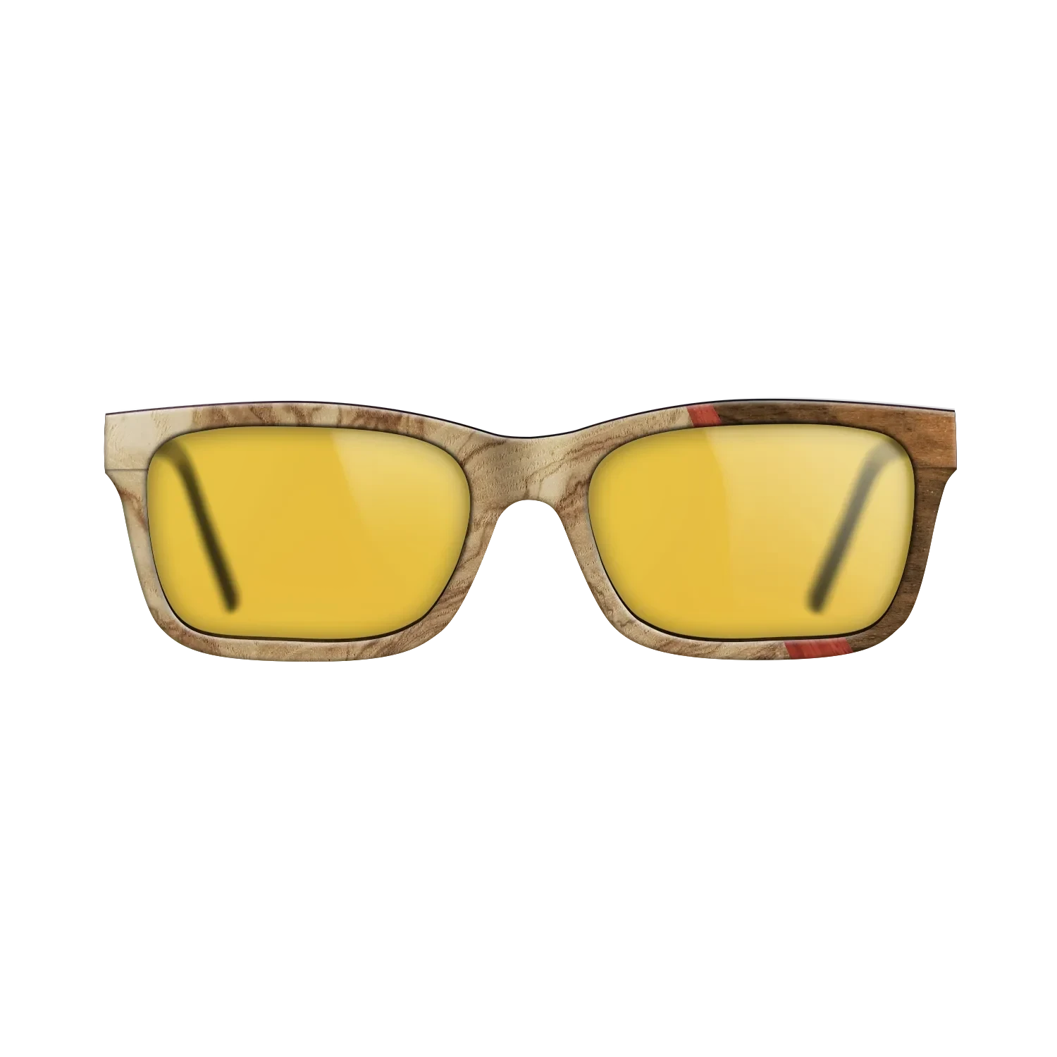 Olive Burl,Poplar Dyed: Red,Ziricote Light Quartered: Wedge - The Sage - Rectangle - 1040 - SIRIS wood optic