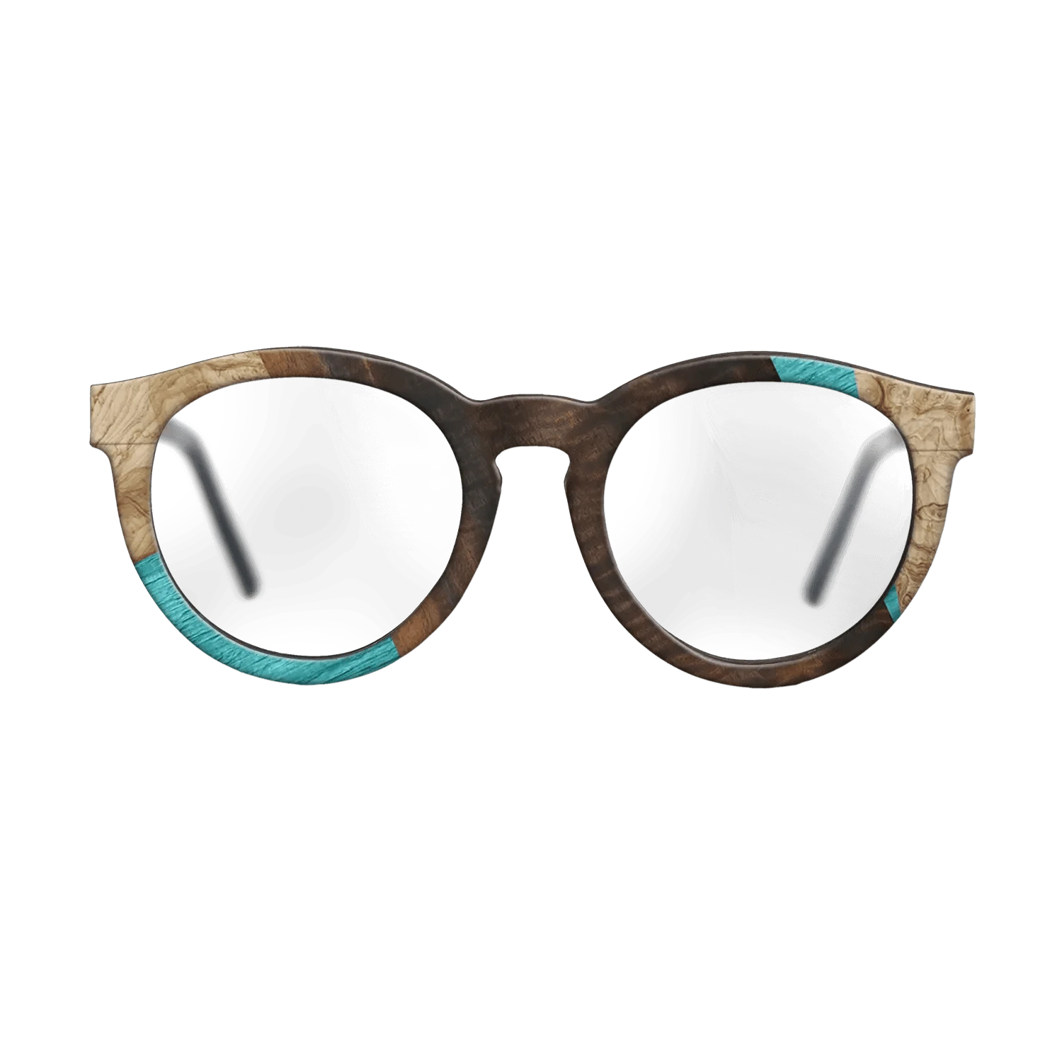 Louro Preto,Poplar Dyed: Turquoise,Fumed Eucalyptus,Olive Burl: Geometric - The Rebel - Round - 1845 - SIRIS wood optic