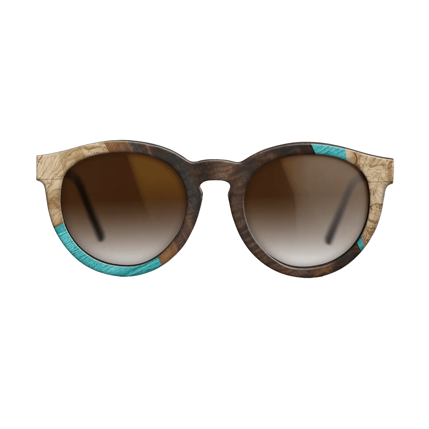 Louro Preto,Poplar Dyed: Turquoise,Fumed Eucalyptus,Olive Burl: Geometric - The Rebel - Round - 1845 - SIRIS wood optic
