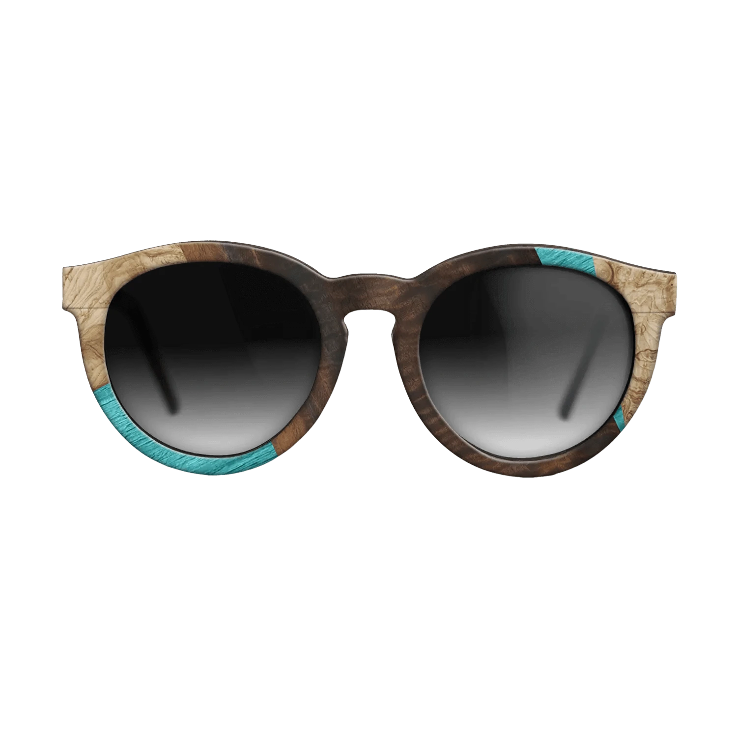 Louro Preto,Poplar Dyed: Turquoise,Fumed Eucalyptus,Olive Burl: Geometric - The Rebel - Round - 1845 - SIRIS wood optic