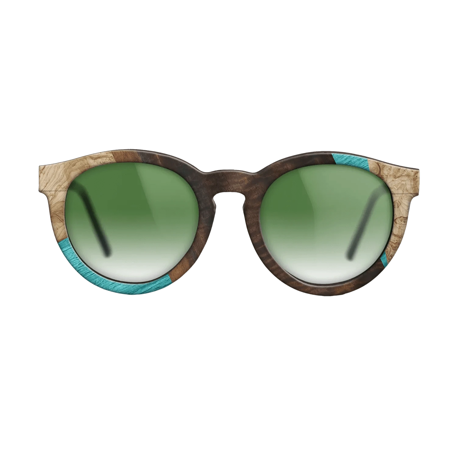 Louro Preto,Poplar Dyed: Turquoise,Fumed Eucalyptus,Olive Burl: Geometric - The Rebel - Round - 1845 - SIRIS wood optic