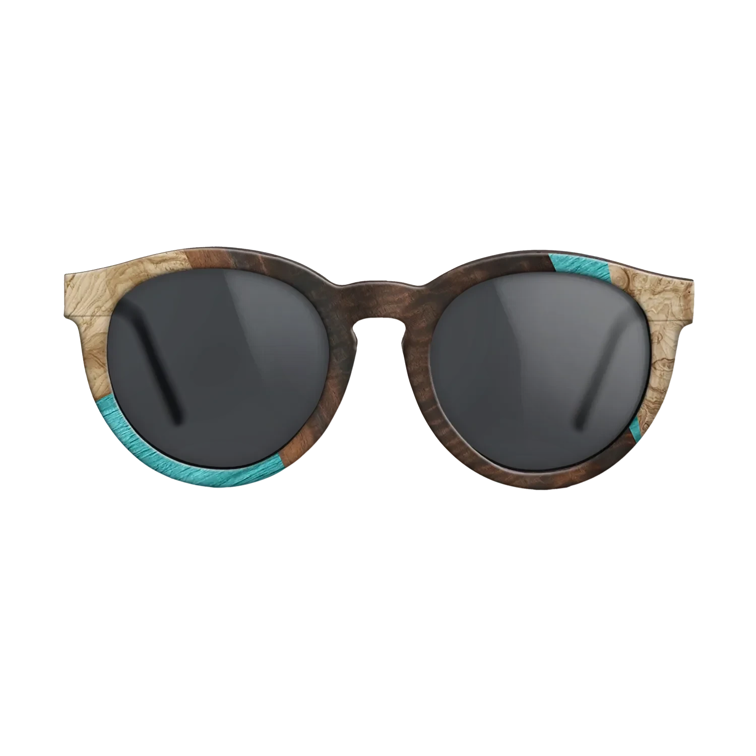 Louro Preto,Poplar Dyed: Turquoise,Fumed Eucalyptus,Olive Burl: Geometric - The Rebel - Round - 1845 - SIRIS wood optic
