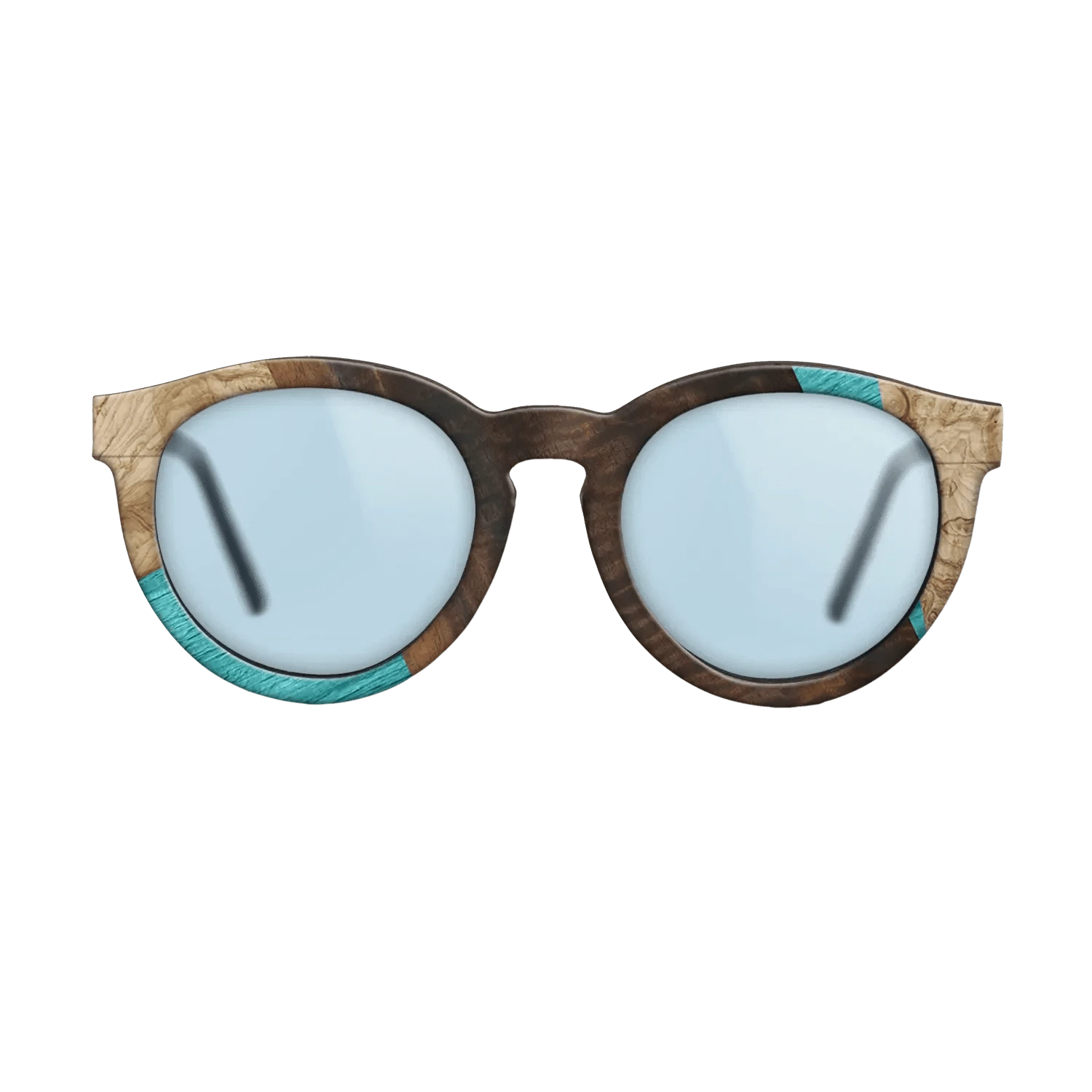 Louro Preto,Poplar Dyed: Turquoise,Fumed Eucalyptus,Olive Burl: Geometric - The Rebel - Round - 1845 - SIRIS wood optic