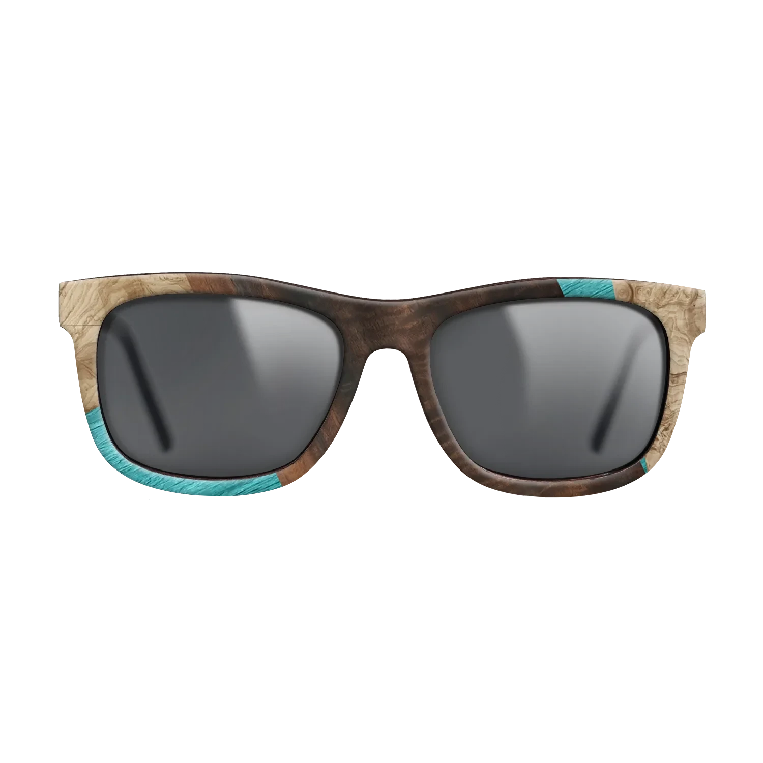 Louro Preto,Poplar Dyed: Turquoise,Fumed Eucalyptus,Olive Burl: Geometric - The Hero - Square - 1845 - SIRIS wood optic