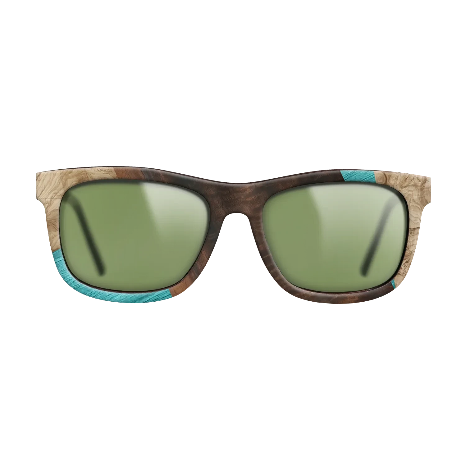 Louro Preto,Poplar Dyed: Turquoise,Fumed Eucalyptus,Olive Burl: Geometric - The Hero - Square - 1845 - SIRIS wood optic