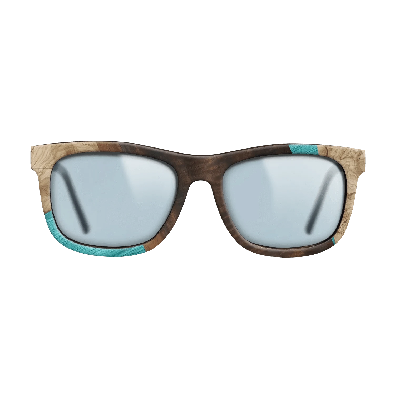 Louro Preto,Poplar Dyed: Turquoise,Fumed Eucalyptus,Olive Burl: Geometric - The Hero - Square - 1845 - SIRIS wood optic