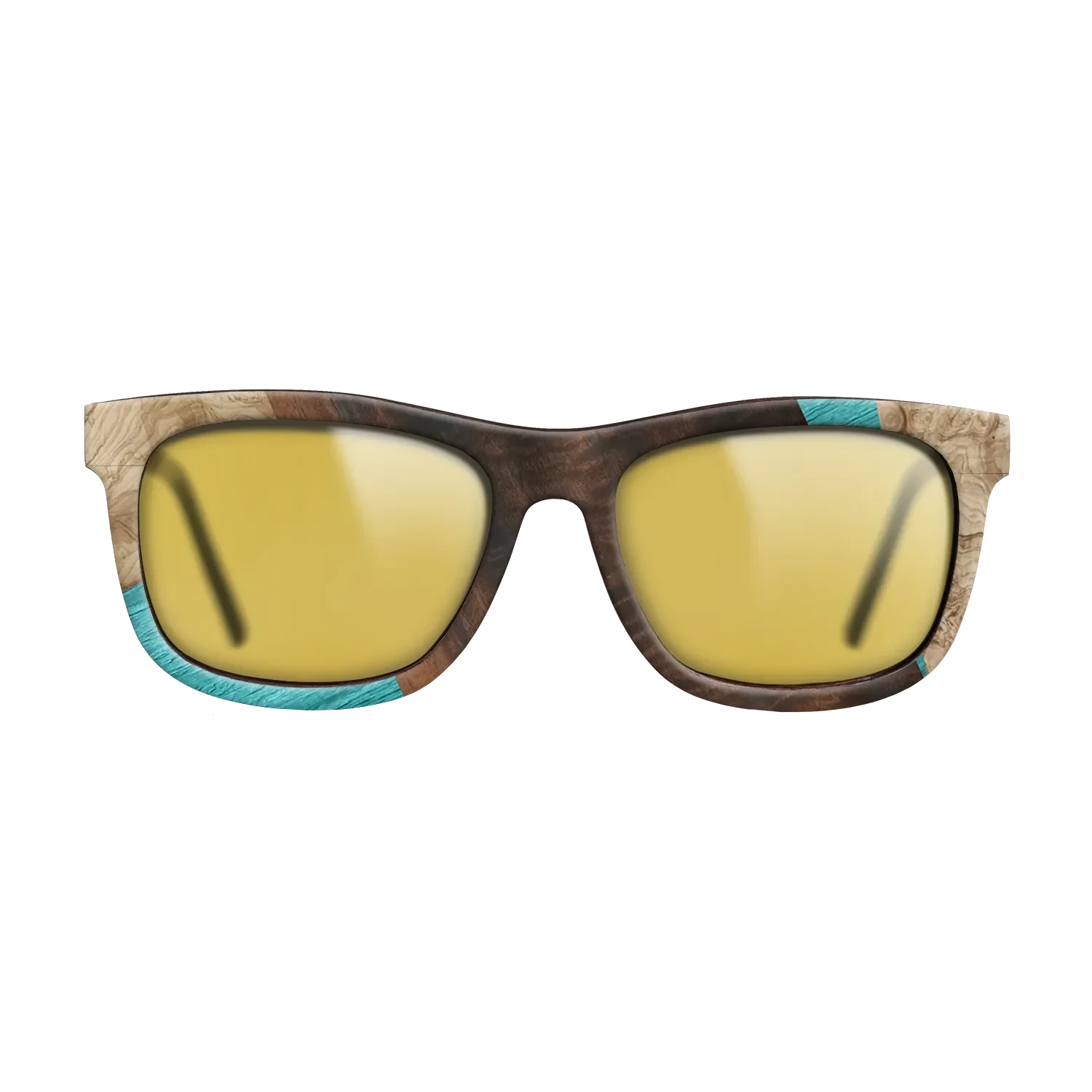 Louro Preto,Poplar Dyed: Turquoise,Fumed Eucalyptus,Olive Burl: Geometric - The Hero - Square - 1845 - SIRIS wood optic