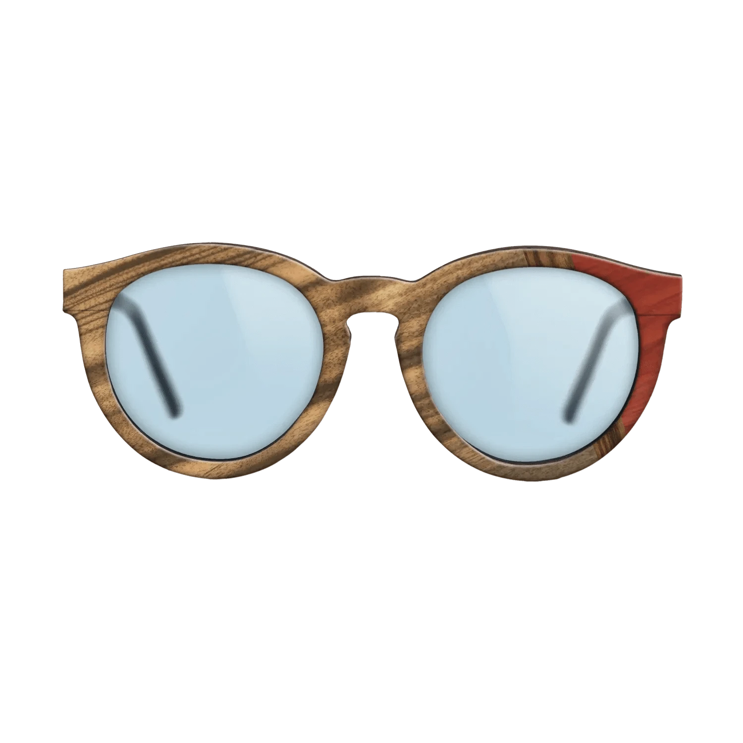 Santos Rosewood Dark,Louro Preto,Poplar Dyed: Red: Wedge - The Rebel - Round - 1419 - SIRIS wood optic