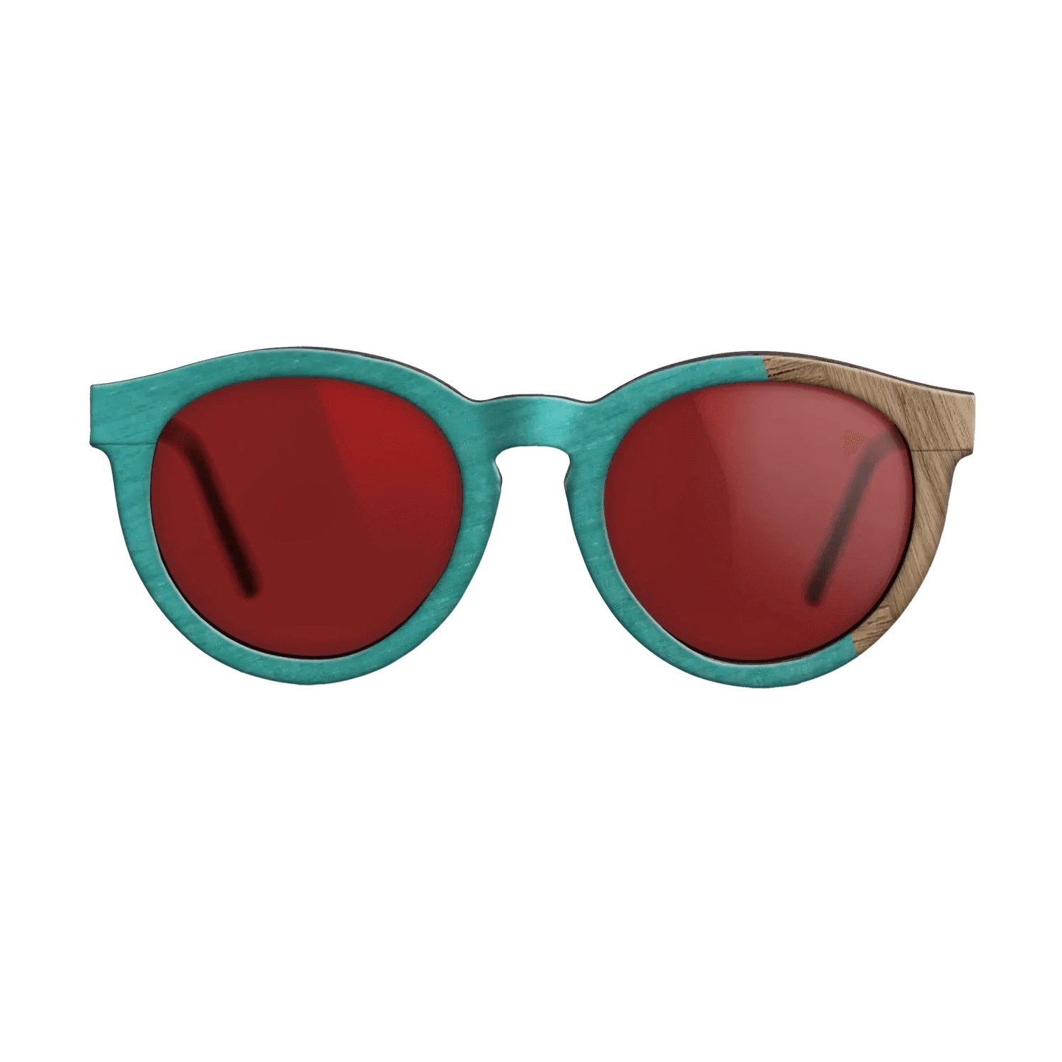 Wenge,Poplar Dyed: Turquoise,Walnut: Straight Grain: Wedge - The Rebel - Round - 1420 - SIRIS wood optic