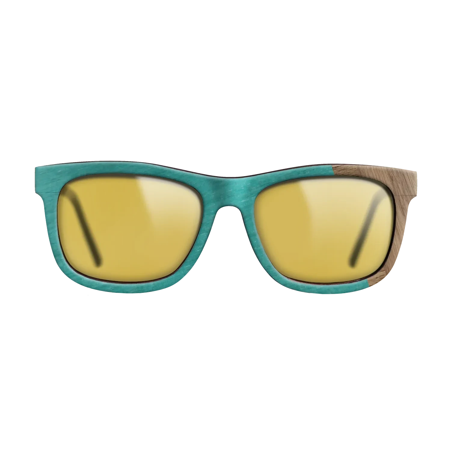 Wenge,Poplar Dyed: Turquoise,Walnut: Straight Grain: Wedge - The Hero - Square - 1420 - SIRIS wood optic