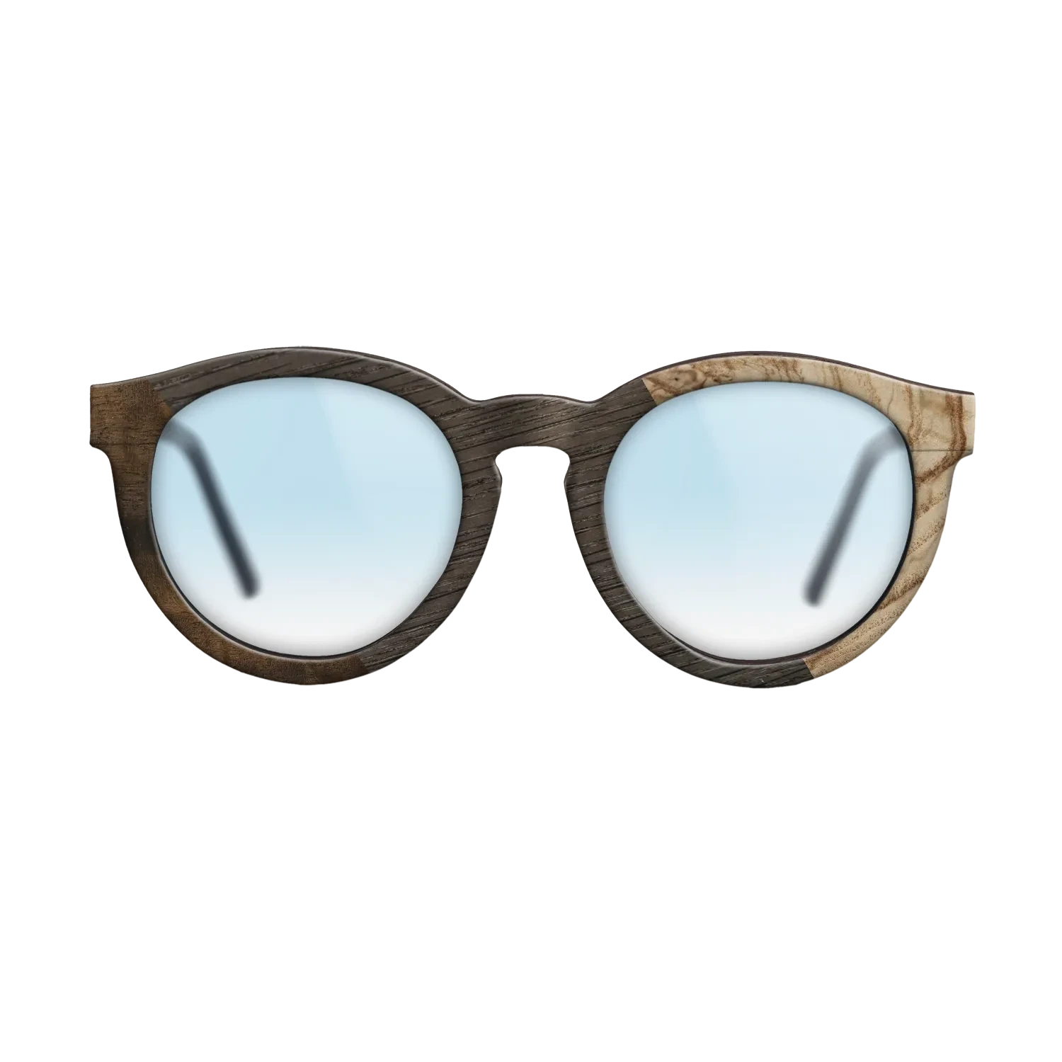 Koa,Fumed Oak,Olive Burl,Fumed Eucalyptus: Angle Cut - The Rebel - Round - 1144 - SIRIS wood optic