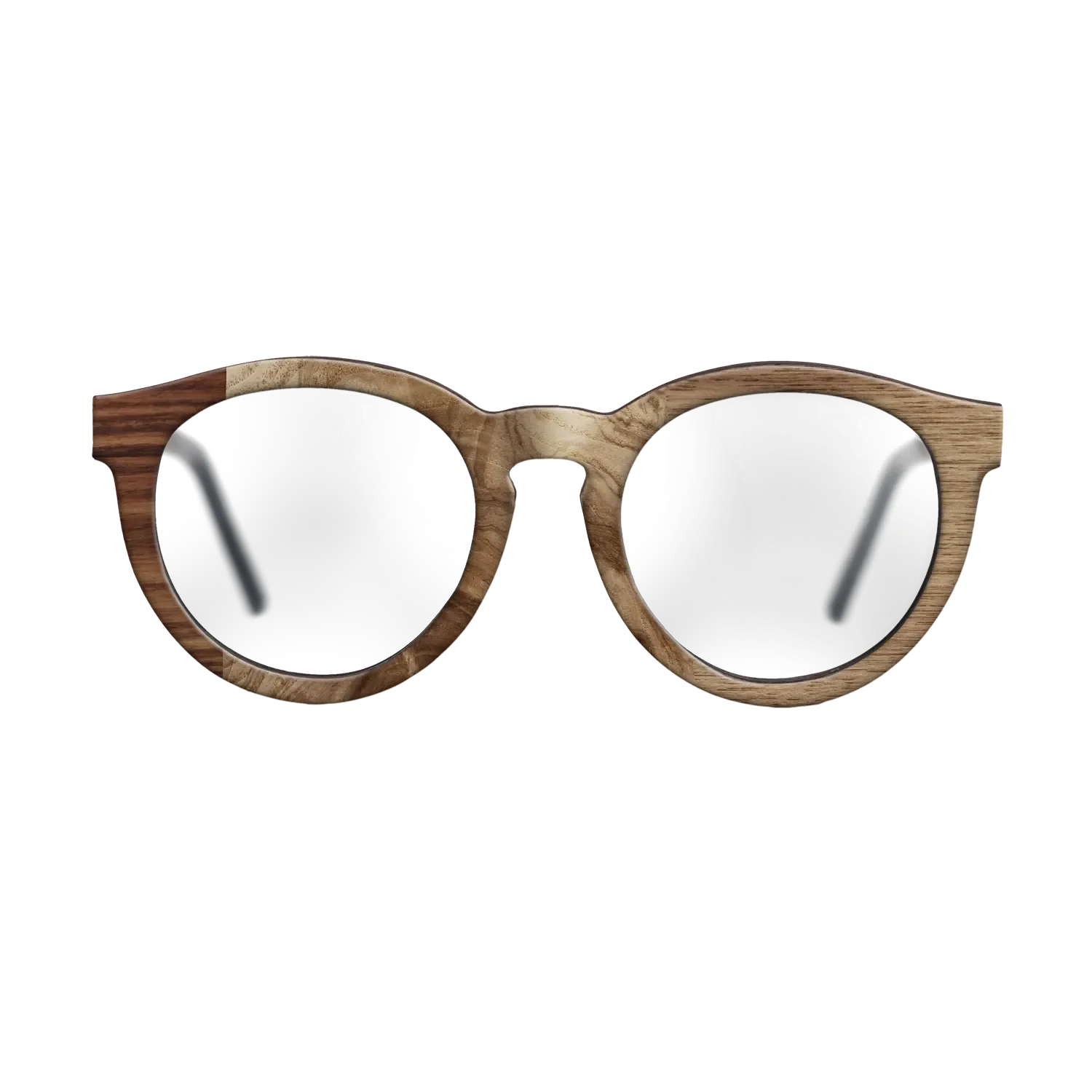 Walnut Claro Light,Olive Burl,Santos Rosewood Dark,Walnut: Straight Grain: Patch - The Rebel - Round - 1876 - SIRIS wood optic
