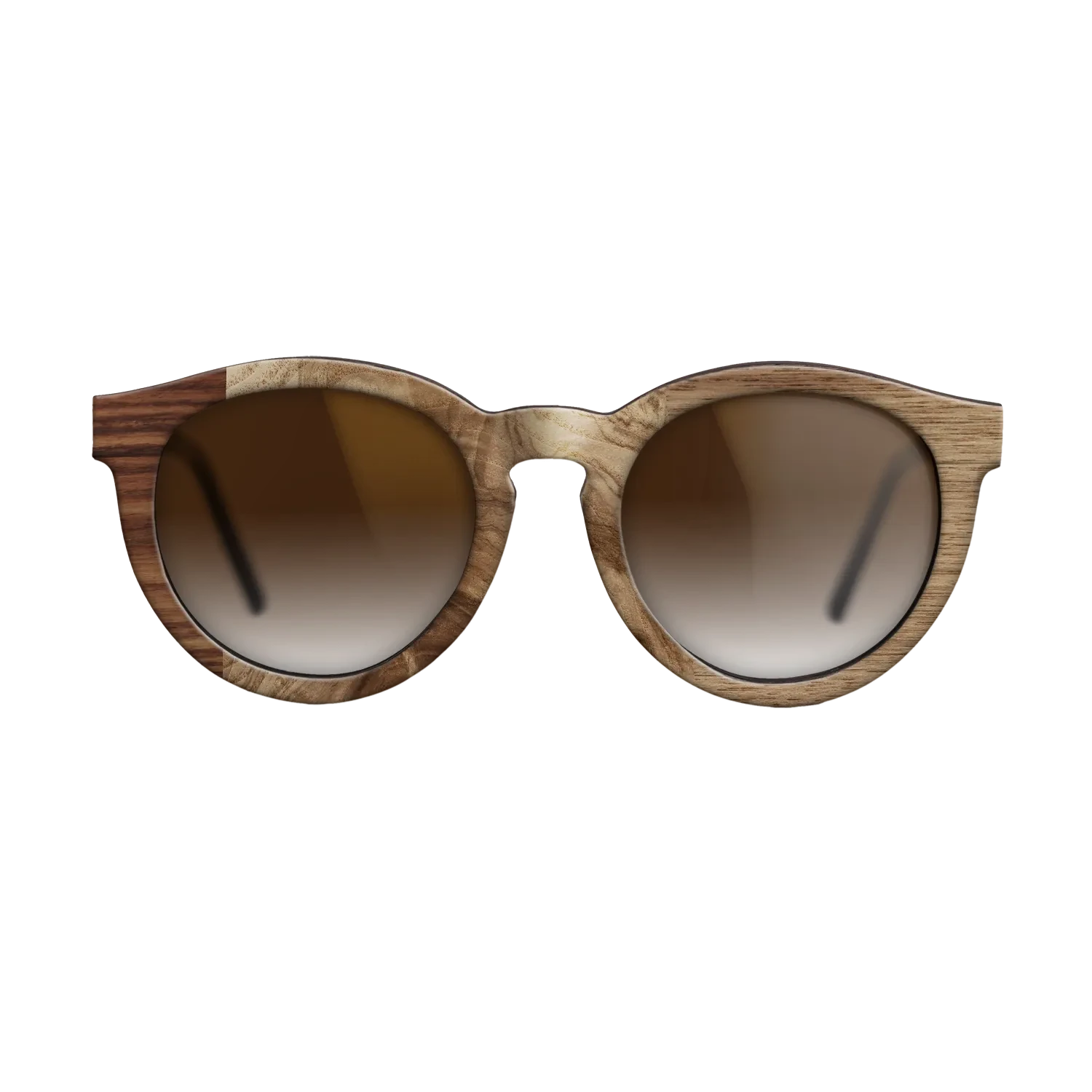 Walnut Claro Light,Olive Burl,Santos Rosewood Dark,Walnut: Straight Grain: Patch - The Rebel - Round - 1876 - SIRIS wood optic
