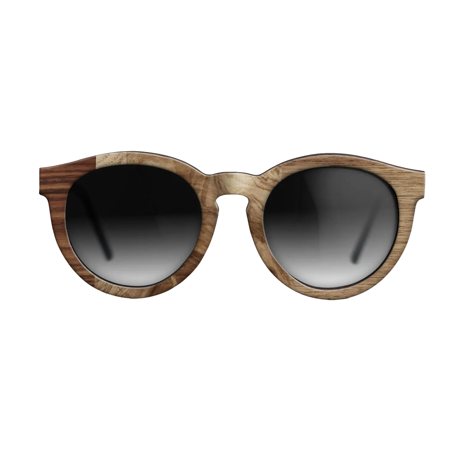 Walnut Claro Light,Olive Burl,Santos Rosewood Dark,Walnut: Straight Grain: Patch - The Rebel - Round - 1876 - SIRIS wood optic