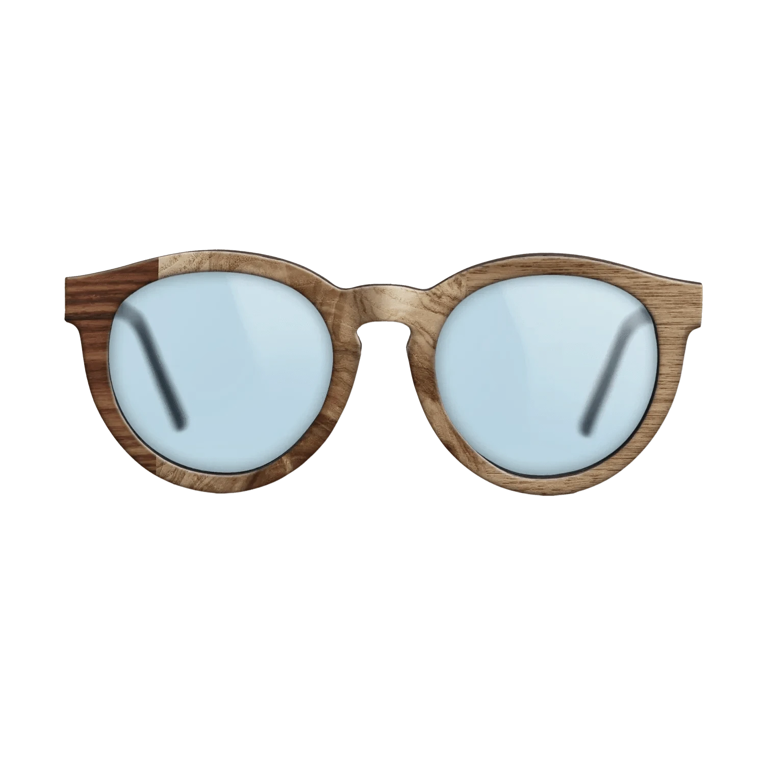 Walnut Claro Light,Olive Burl,Santos Rosewood Dark,Walnut: Straight Grain: Patch - The Rebel - Round - 1876 - SIRIS wood optic