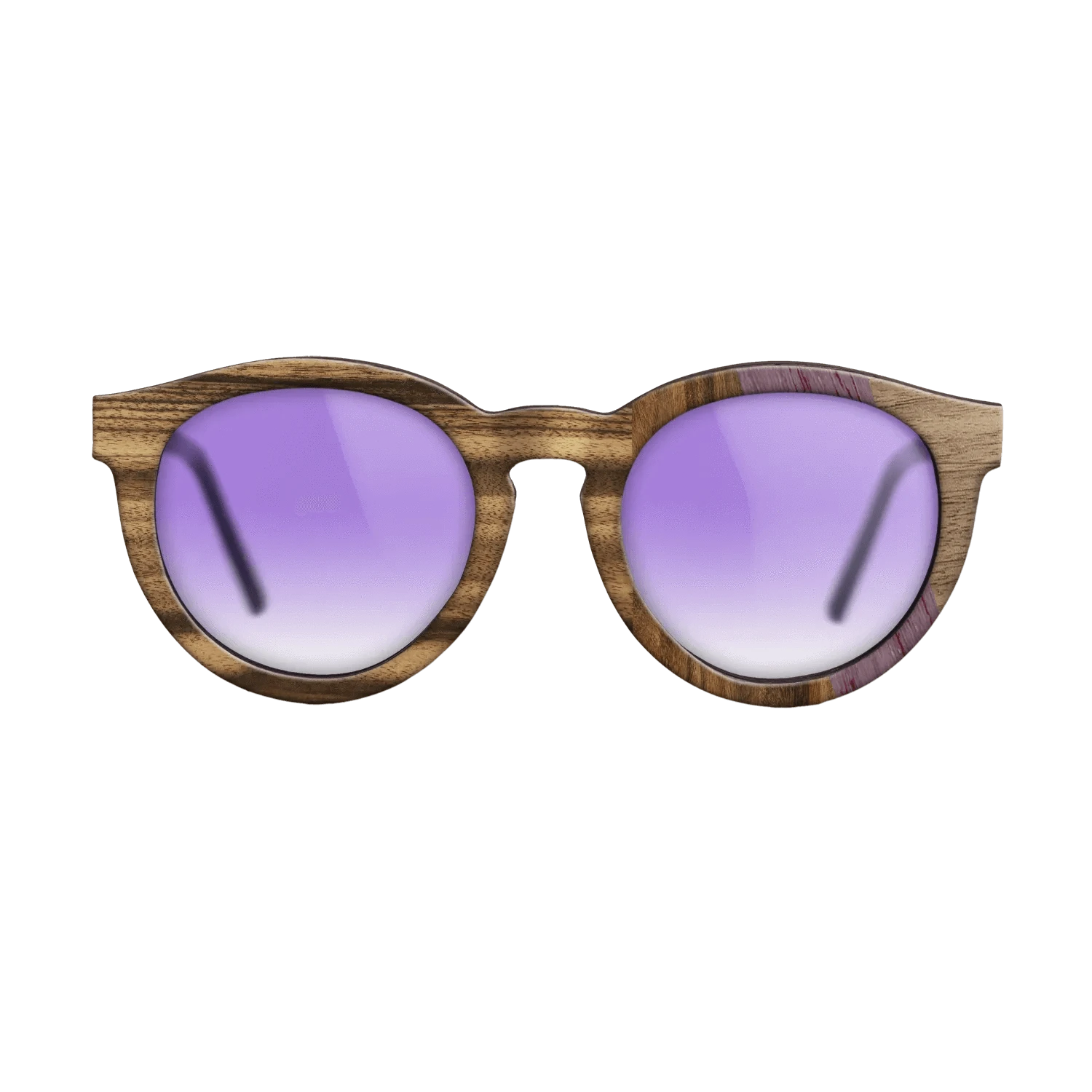 Santos Rosewood Dark,Louro Preto,Purpleheart,Fumed Eucalyptus,Walnut: Straight Grain,Kingwood: Angle Cut - The Rebel - Round - 1489 - SIRIS wood optic