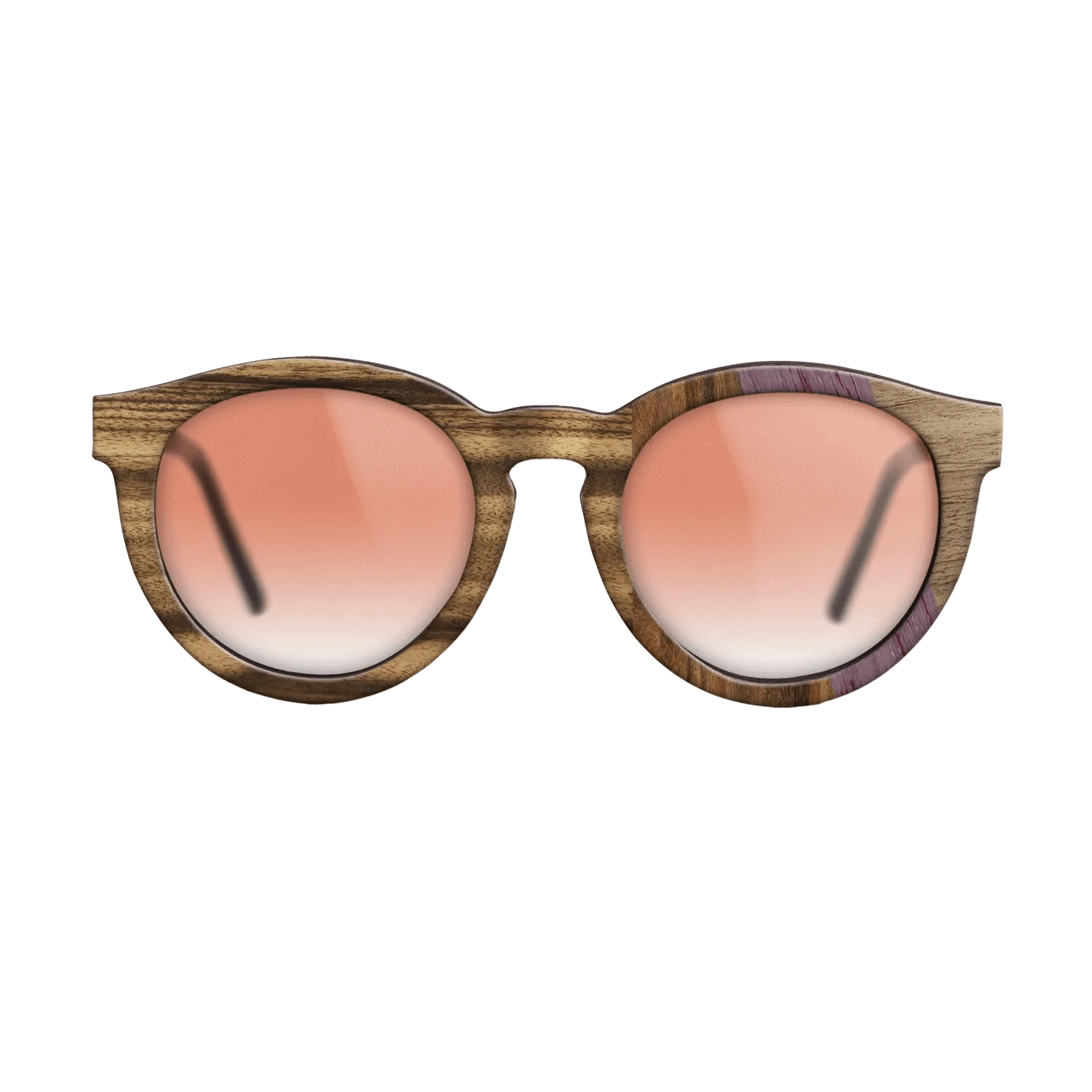 Santos Rosewood Dark,Louro Preto,Purpleheart,Fumed Eucalyptus,Walnut: Straight Grain,Kingwood: Angle Cut - The Rebel - Round - 1489 - SIRIS wood optic