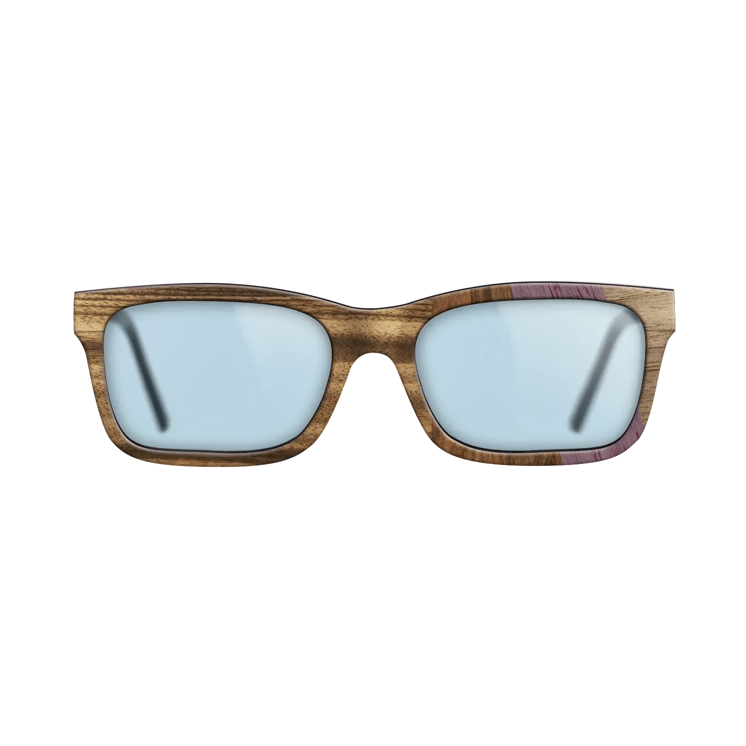 Santos Rosewood Dark,Louro Preto,Purpleheart,Fumed Eucalyptus,Walnut: Straight Grain,Kingwood: Angle Cut - The Sage - Rectangle - 1489 - SIRIS wood optic