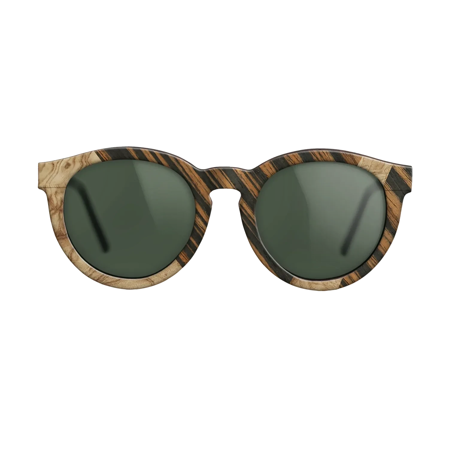 Poplar Dyed: Red,Olive Burl,Italian Ebony: Geometric - The Rebel - Round - 680 - SIRIS wood optic