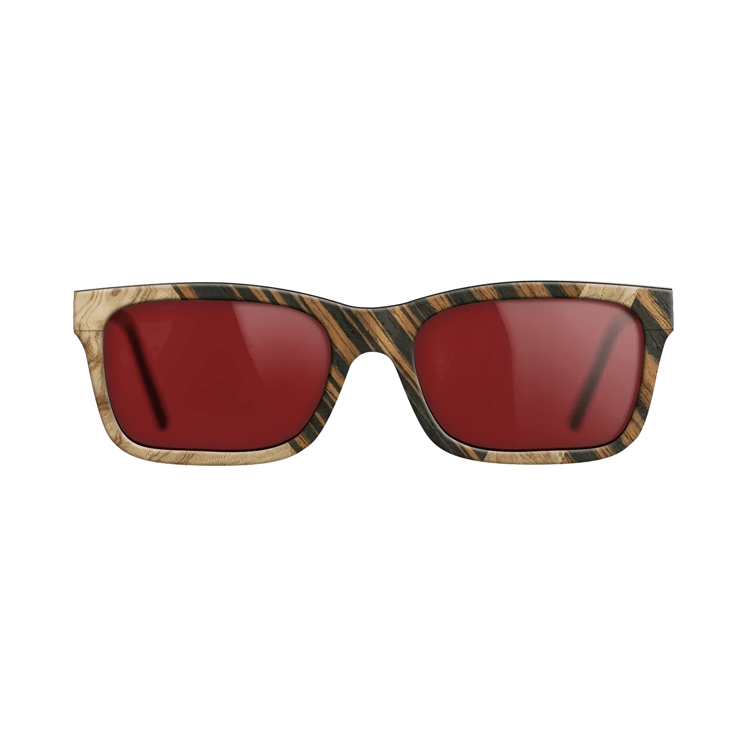 Poplar Dyed: Red,Olive Burl,Italian Ebony: Geometric - The Sage - Rectangle - 680 - SIRIS wood optic
