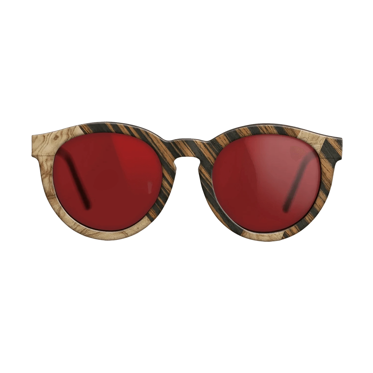 Poplar Dyed: Red,Olive Burl,Italian Ebony: Geometric - The Rebel - Round - 680 - SIRIS wood optic