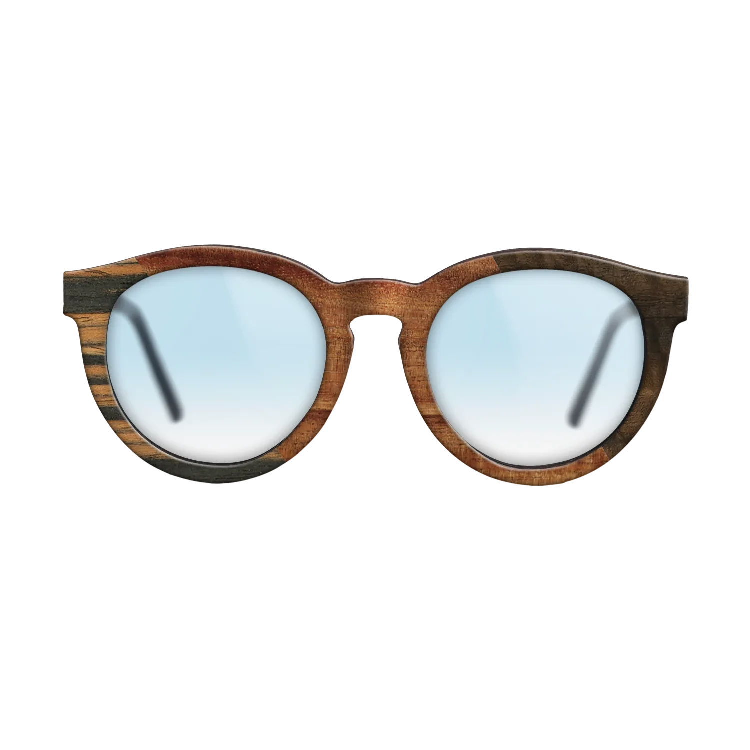Walnut Burl,Italian Ebony,Koa,Fumed Eucalyptus: Angle Cut - The Rebel - Round - 915 - SIRIS wood optic