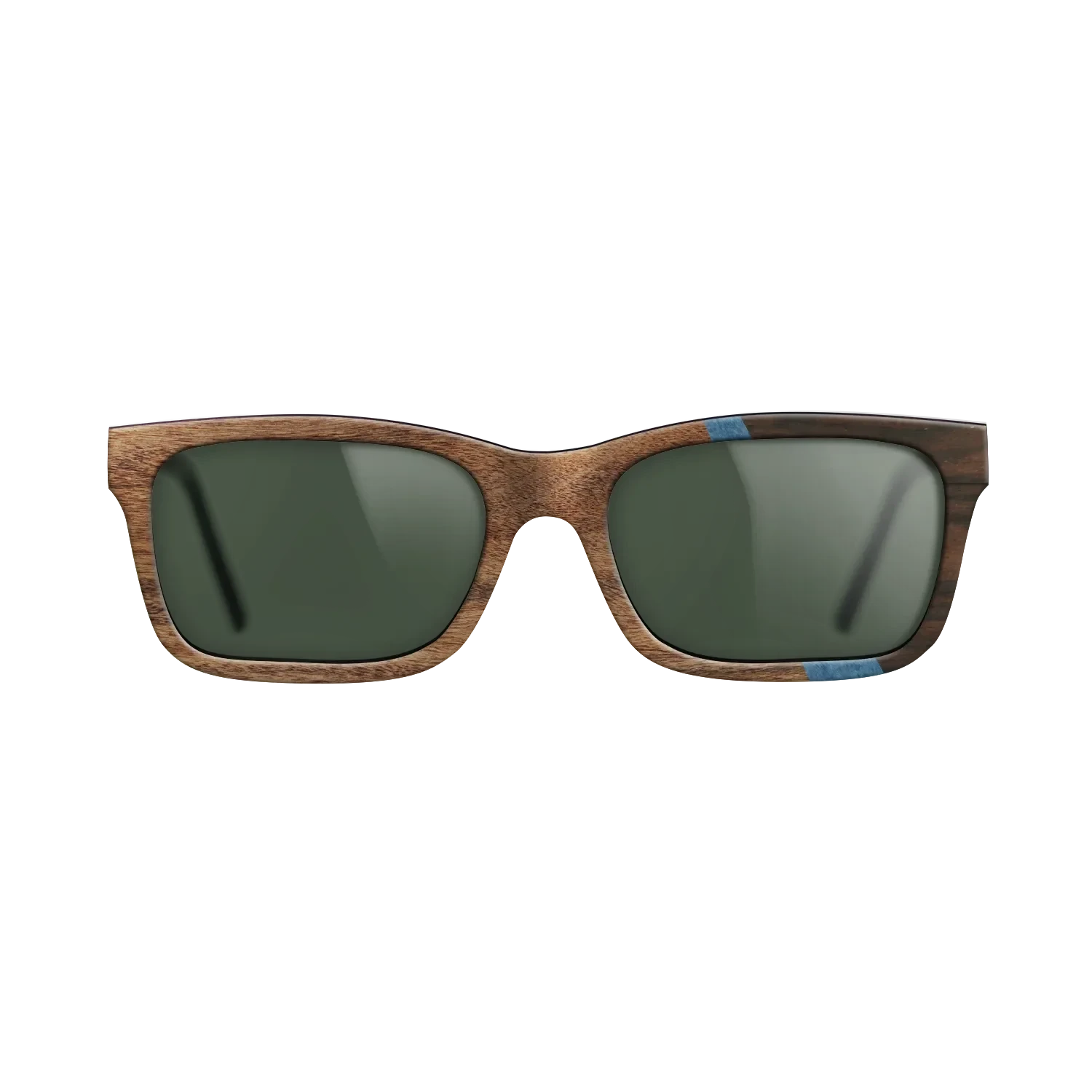 Walnut Claro Light,Poplar Dyed: Blue Denim,Ziricote Dark Quartered: Wedge - The Sage - Rectangle - 1183 - SIRIS wood optic