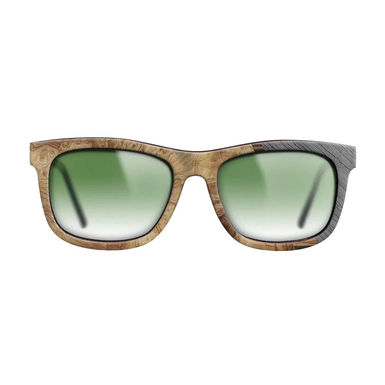 Walnut Claro Light,Olive Burl,Italian Ebony,Poplar Dyed: Grey: Angle Cut - The Hero - Square - 1714 - SIRIS wood optic