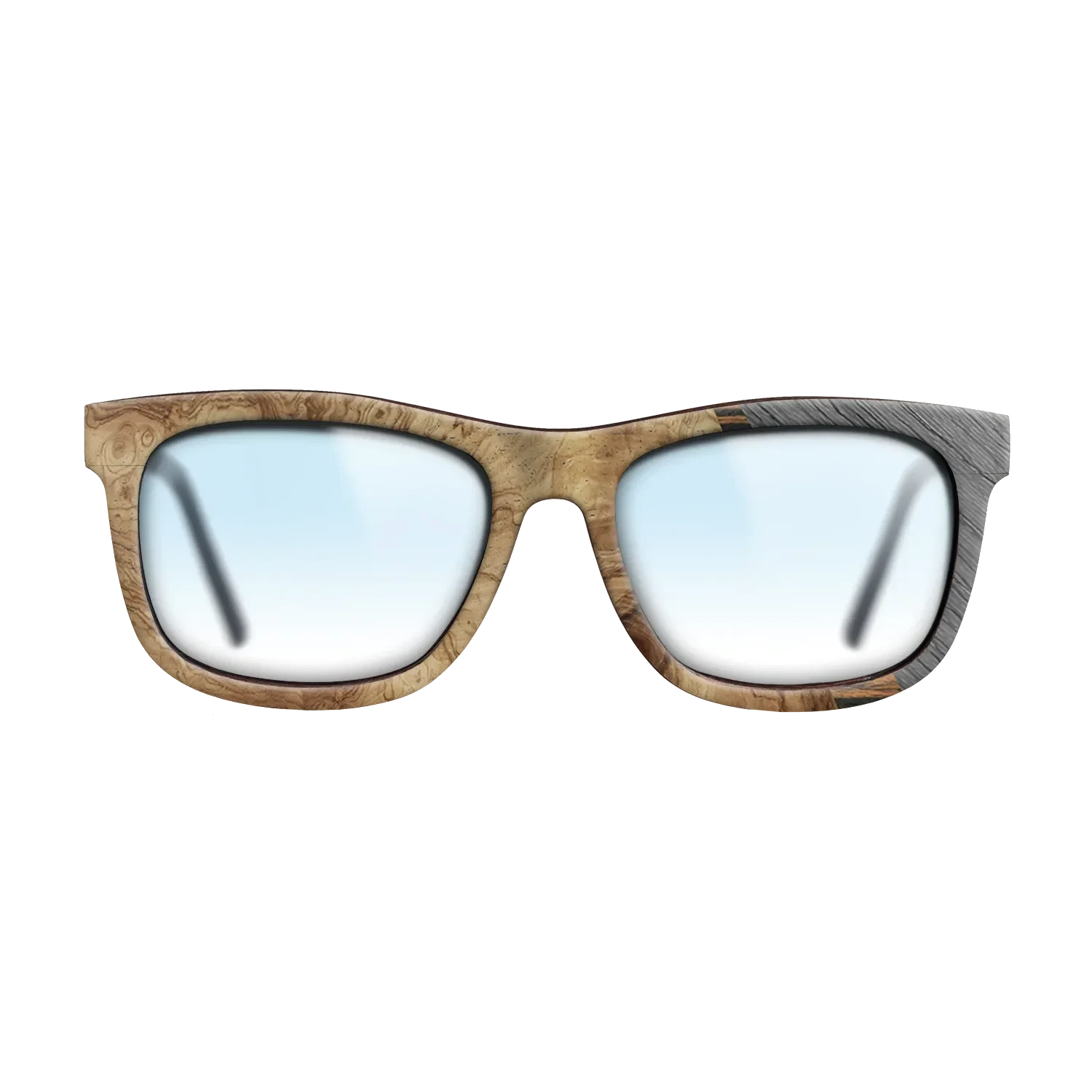 Walnut Claro Light,Olive Burl,Italian Ebony,Poplar Dyed: Grey: Angle Cut - The Hero - Square - 1714 - SIRIS wood optic