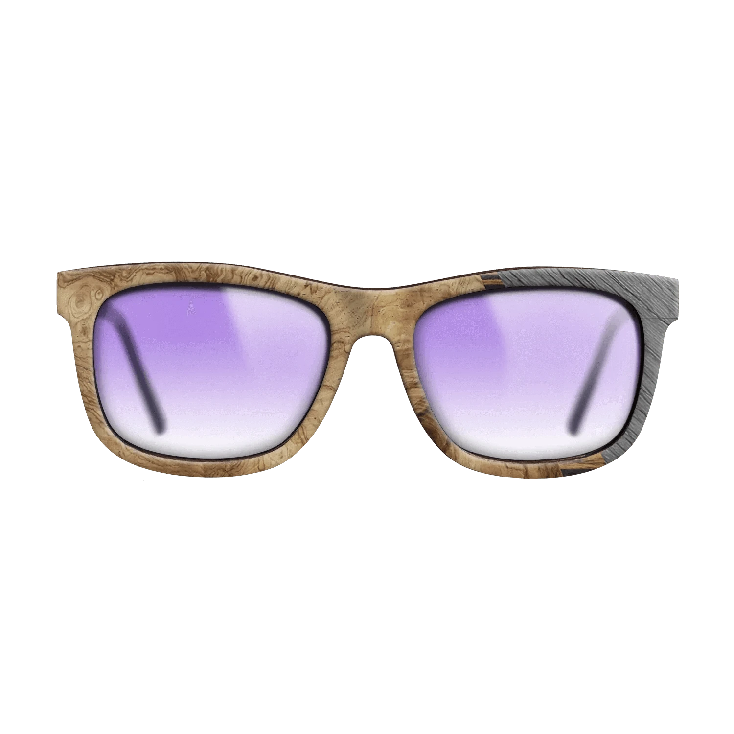 Walnut Claro Light,Olive Burl,Italian Ebony,Poplar Dyed: Grey: Angle Cut - The Hero - Square - 1714 - SIRIS wood optic