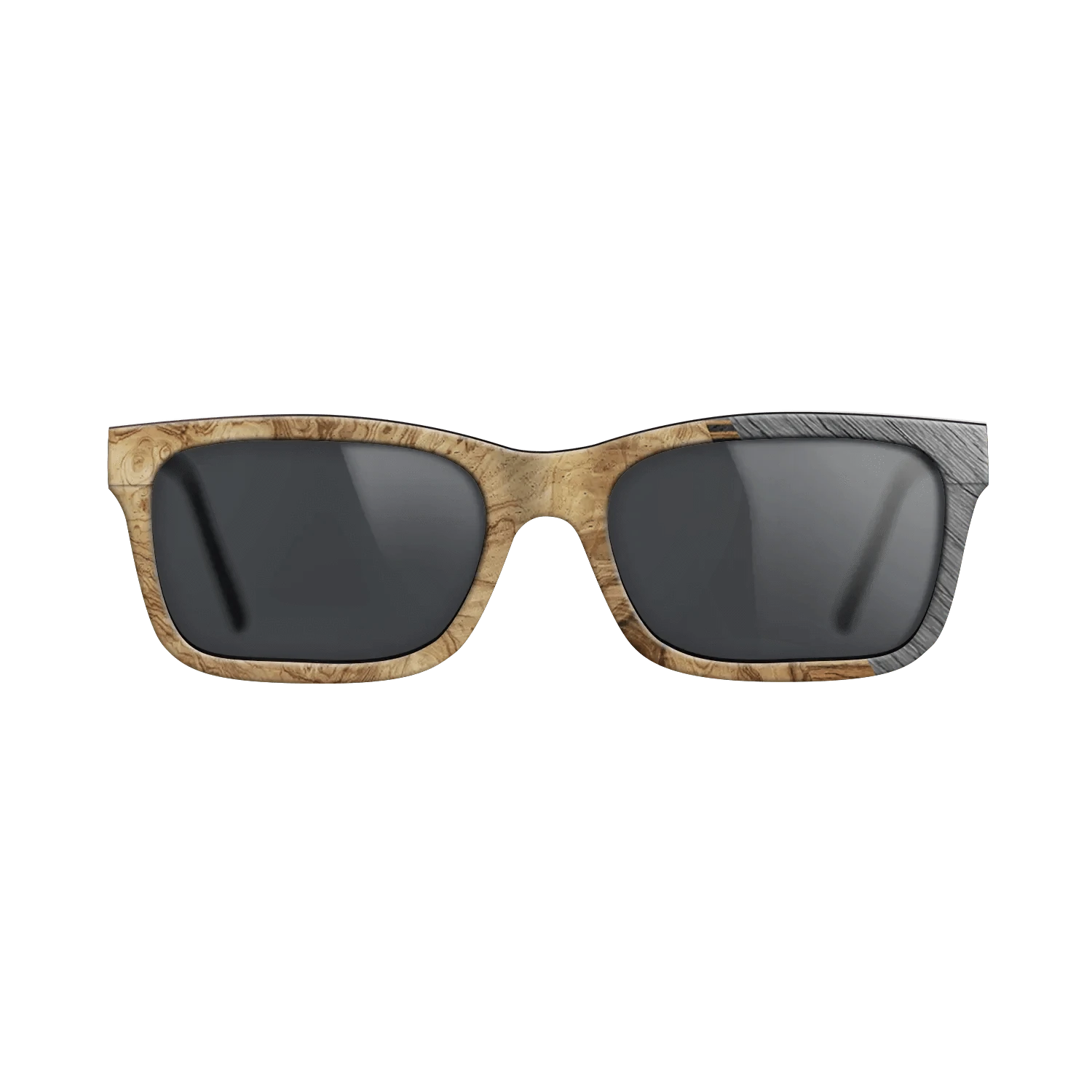 Walnut Claro Light,Olive Burl,Italian Ebony,Poplar Dyed: Grey: Angle Cut - The Sage - Rectangle - 1714 - SIRIS wood optic