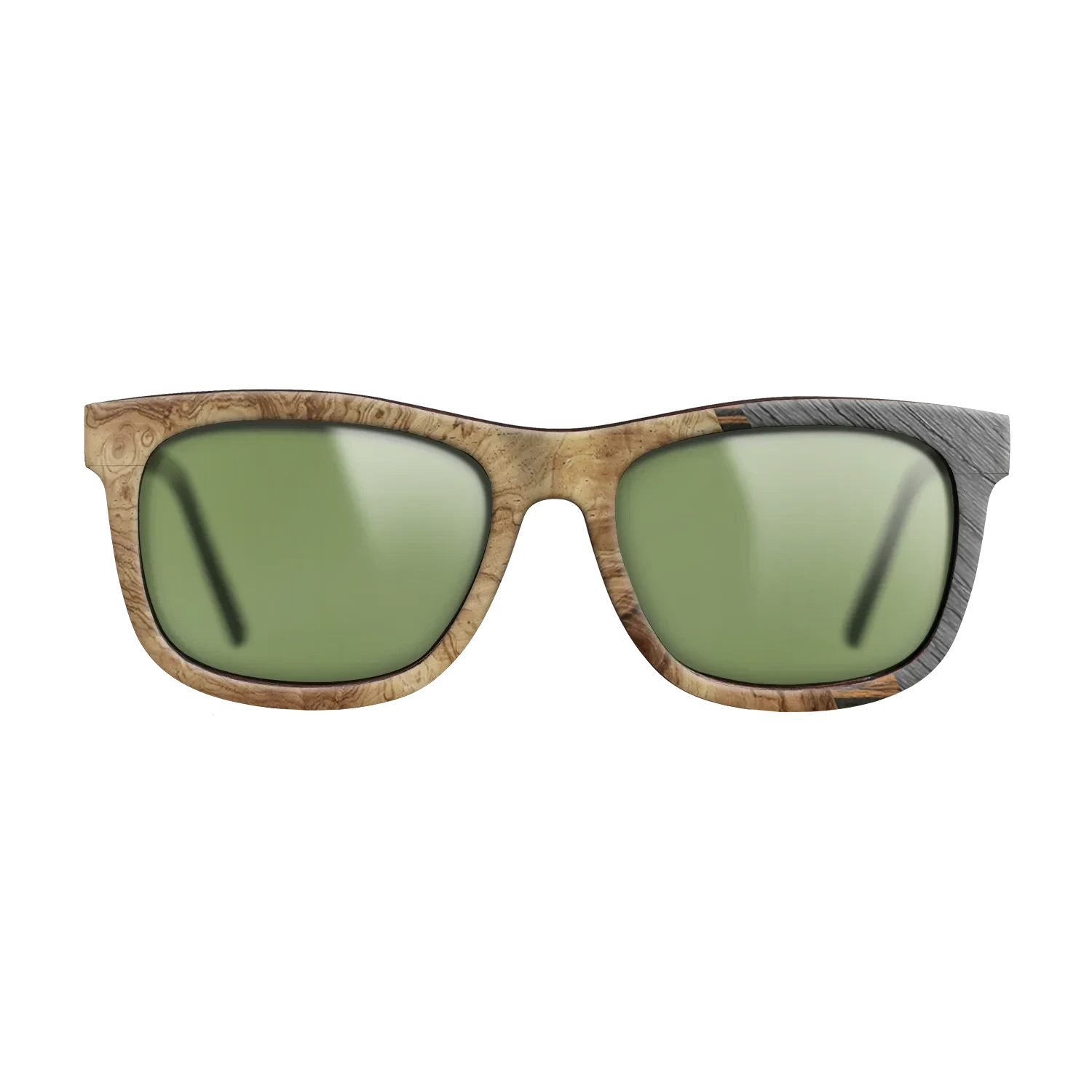 Walnut Claro Light,Olive Burl,Italian Ebony,Poplar Dyed: Grey: Angle Cut - The Hero - Square - 1714 - SIRIS wood optic