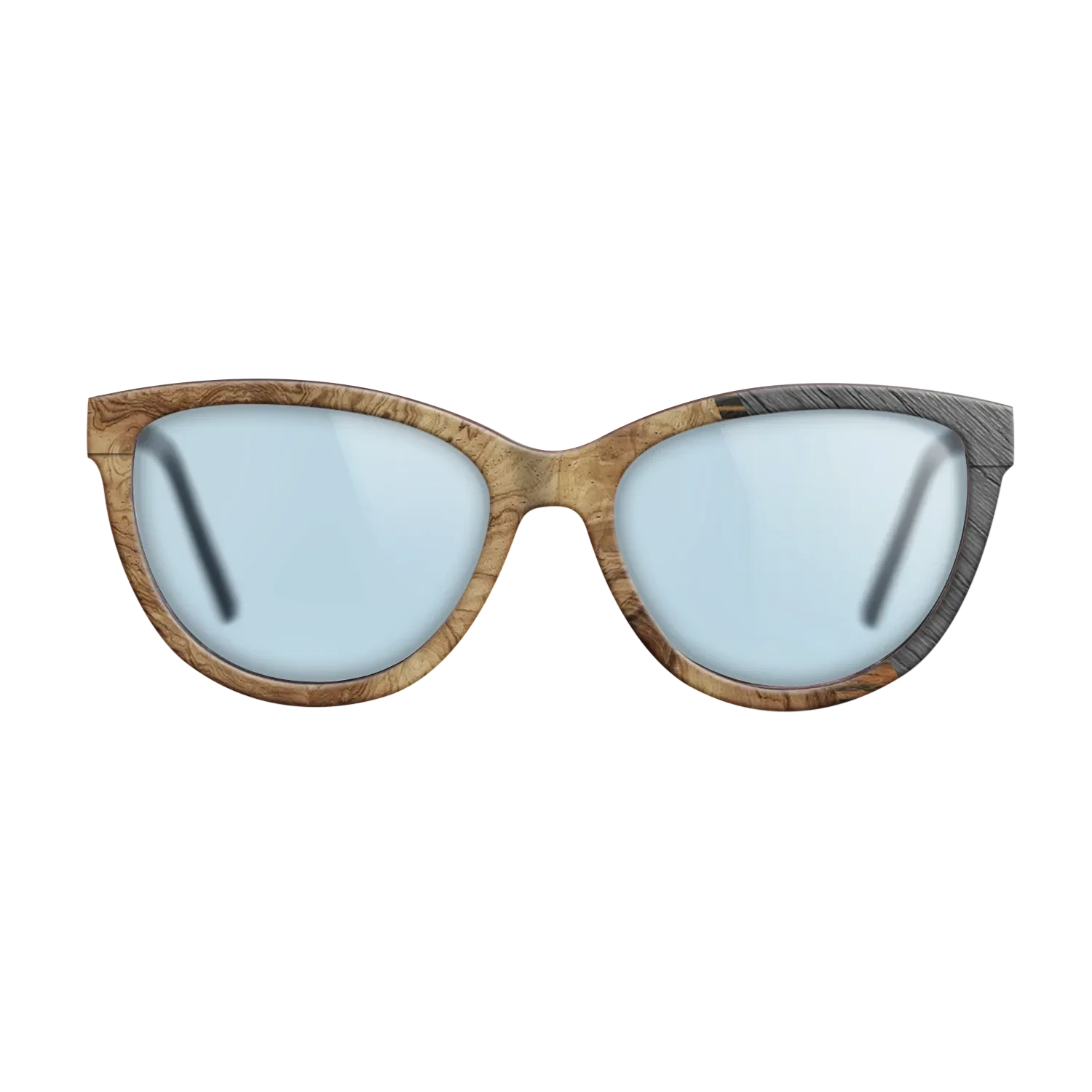 Walnut Claro Light,Olive Burl,Italian Ebony,Poplar Dyed: Grey: Angle Cut - The Maiden - Cat - 1714 - SIRIS wood optic