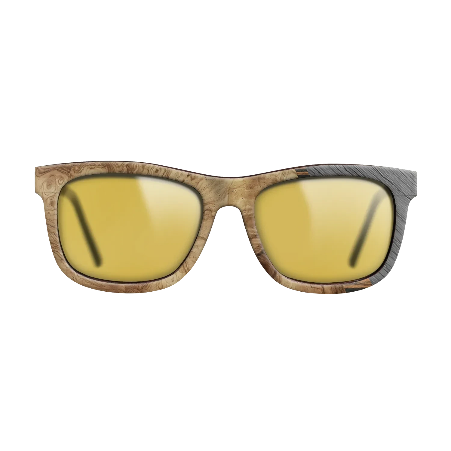 Walnut Claro Light,Olive Burl,Italian Ebony,Poplar Dyed: Grey: Angle Cut - The Hero - Square - 1714 - SIRIS wood optic